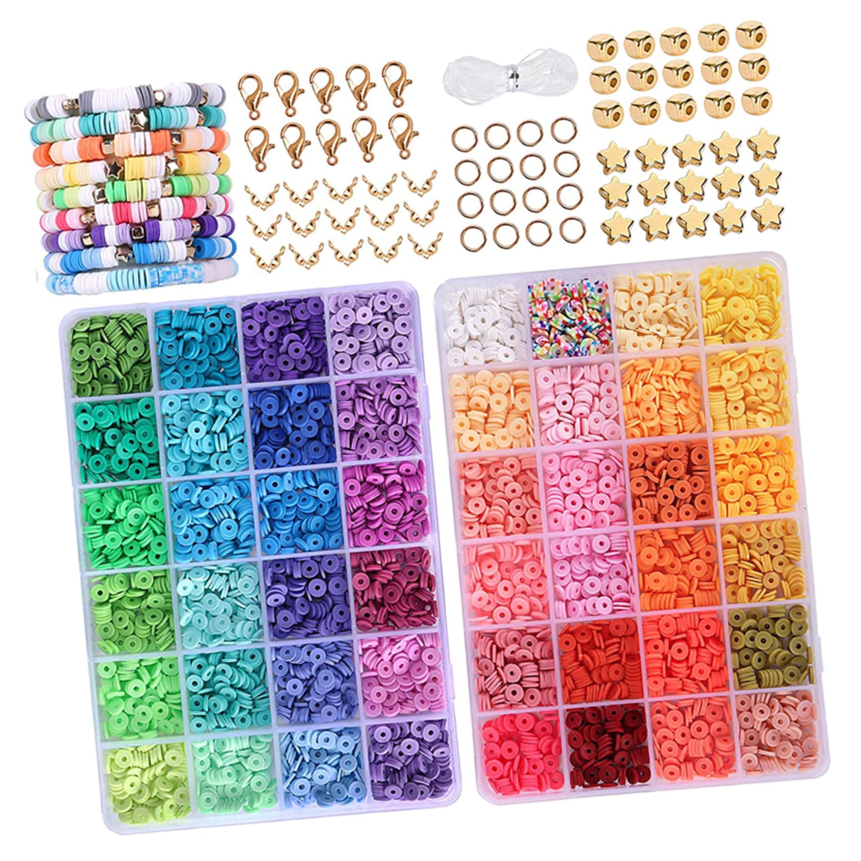Homoyoyo 1 Juego Kit Para Hacer Pulseras De Cuentas De Arcilla Kits De Cuentas Para Manualidades a Granel Para Joyería Vistoso 100 Piezas Arcilla Polimérica Cepillo De Chica