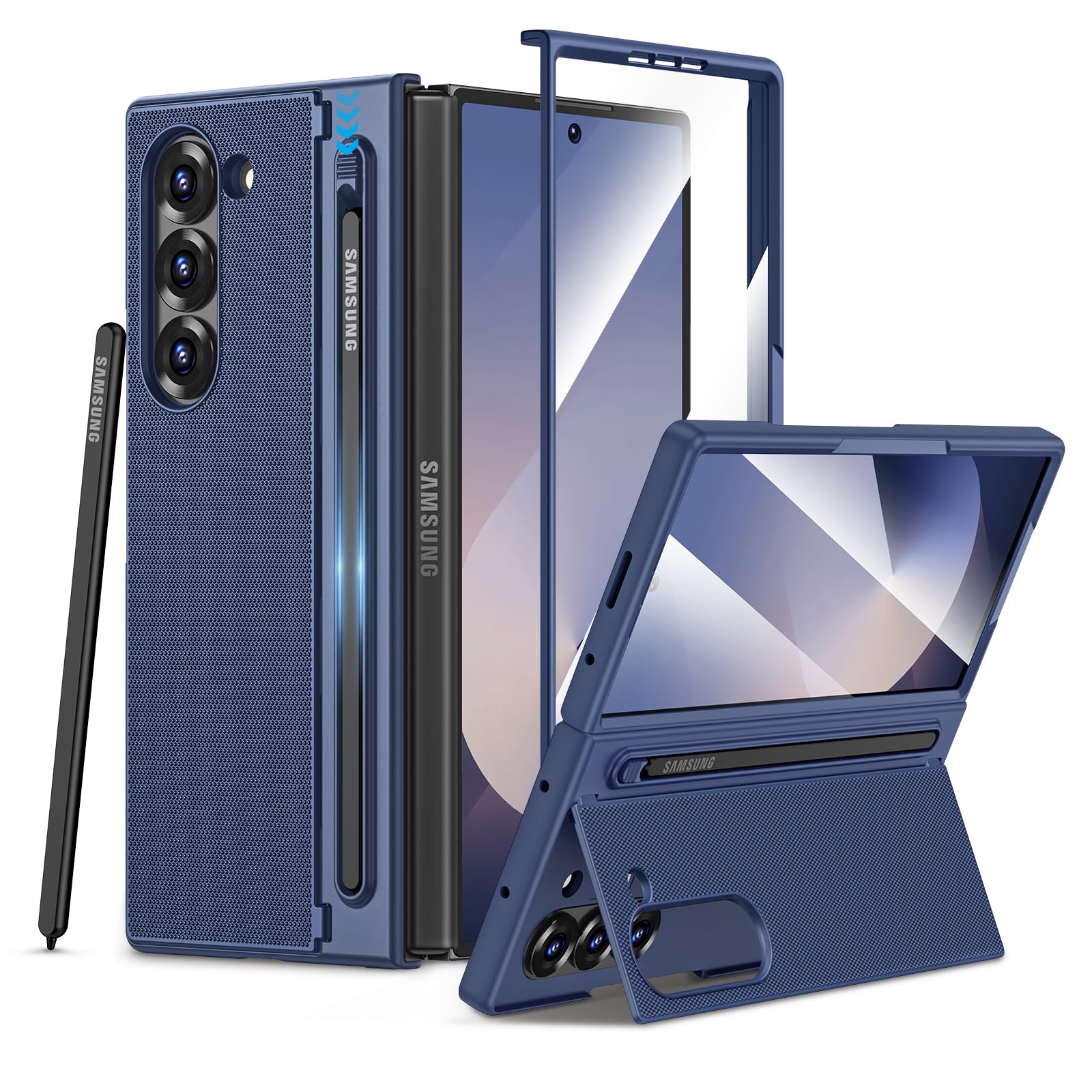 Photo 1 of Maxdara Z Fold 6 Case with S Pen Slot - Blue