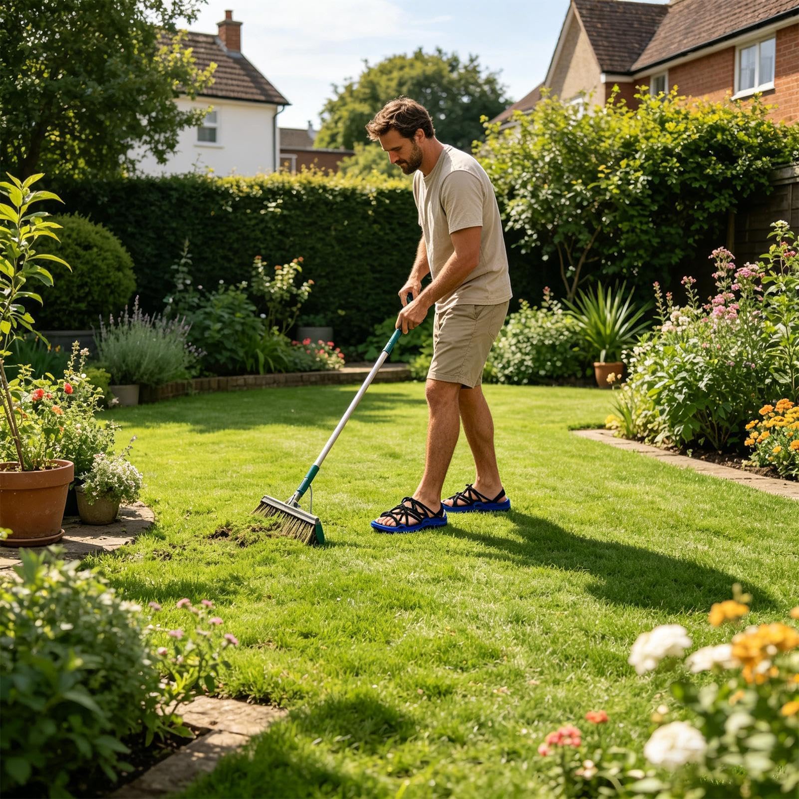 Genérico Zapatos De Aireación Ajustables y Ligeros | Herramienta de Jardín para Airear el Suelo para Exterior Jardín Patio Terraza Doméstico Comercial Jardineros Hombres