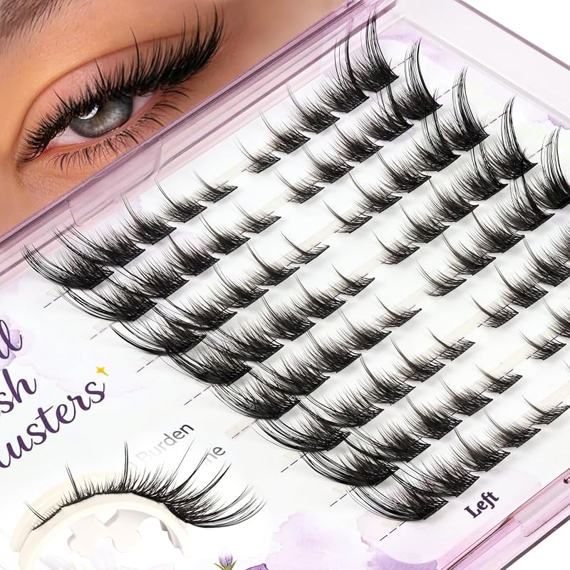 Cílios postiços em tufos estilo cat eye Fyonas Fiora