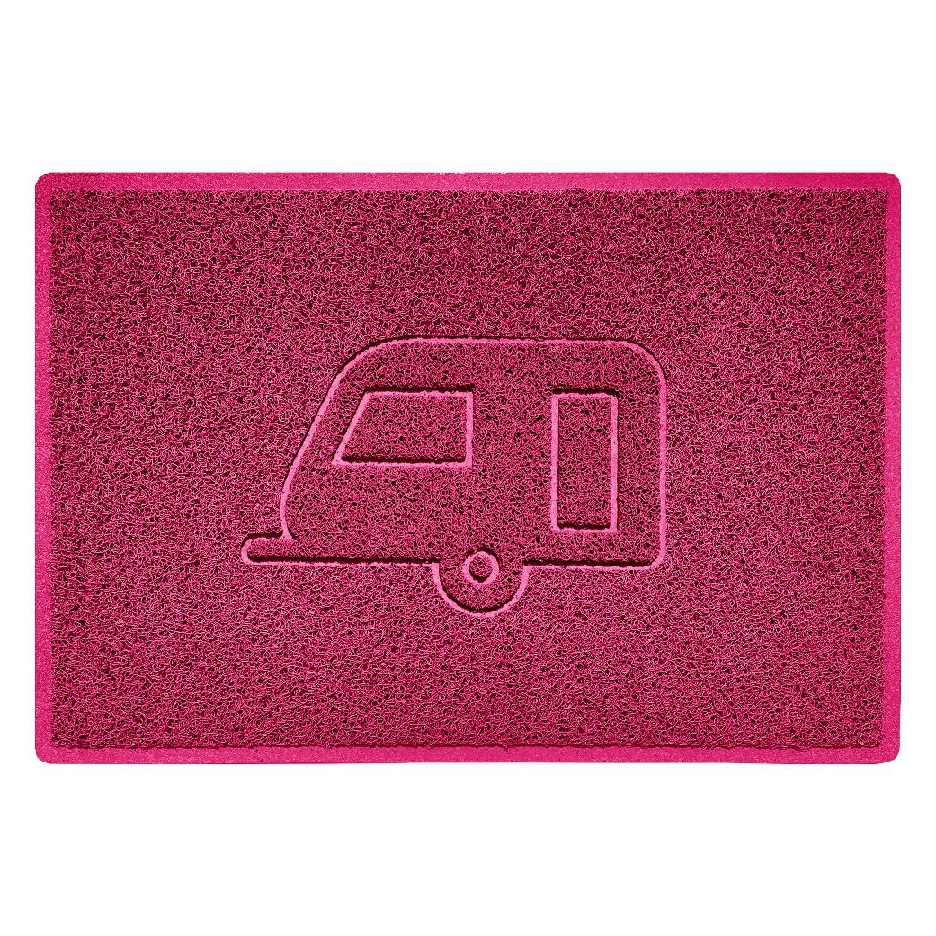 Nicoman CARAVAN Embossed Shape Door Mat Dirt-Trapper Washable Barrier Doormat-(Use Indoor or Sheltered Outdoor)-(90x60cm/3x2ft,Large) Pink