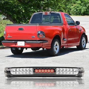 3rd Third Brake Light LED Compatible with Ford 1997 1998 1999 2000 2001 2002 2003 2004 F150 / 2004 Heritage High Mount Stop Third Center Cargo Rear Brake Light Bar Taillight Black Smoke
