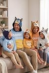 Bluey Bingo Dad Mom Fleece Matching Family Cosplay Pullover Hoodie Infant to Little Kid