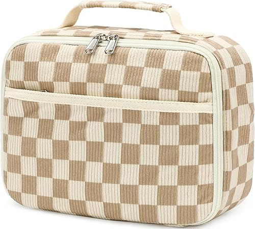 Miniatura 18 de Bluboon - Lonchera aislada para niñas y niños, bolsa de almuerzo de corduroy para la escuela con compartimentos para enfriar y organizar, bolsa de
