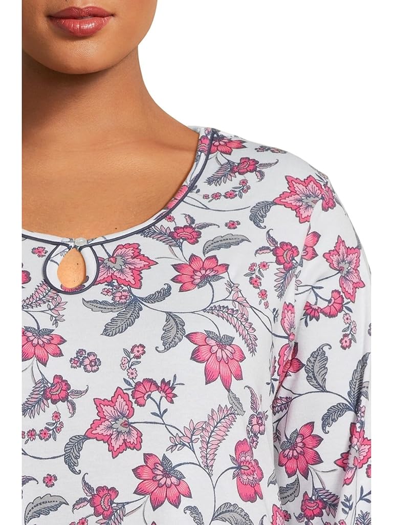 Pink Karen Neuburger Plus Size Jolly & Bright Long Sleeve Nightgown