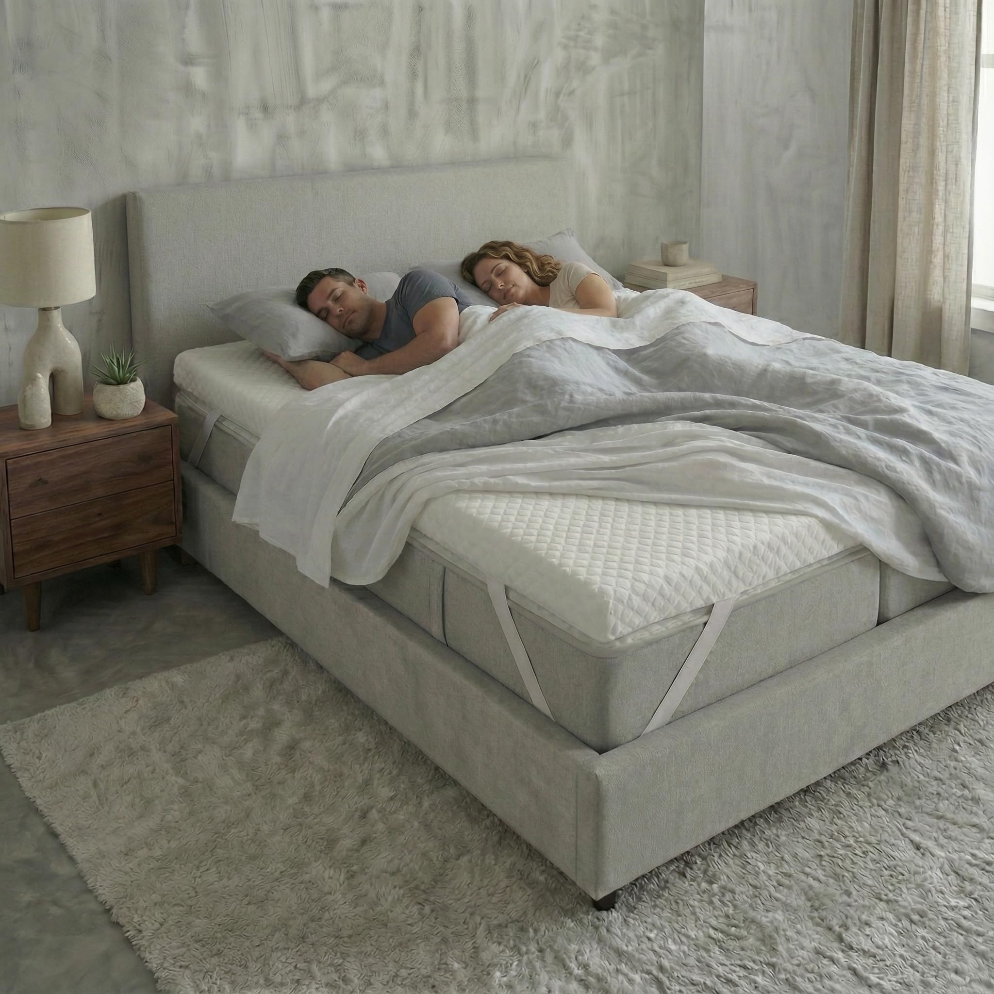 Topper Singolo 105x180 cm | Alto 7 cm | Topper Memory Foam | Allevia Pressione & Riduce Dolori alla Schiena | Fodera Traspirante Sfoderabile e Lavabile | Antiscivolo | CertiPUR | Made in Spain