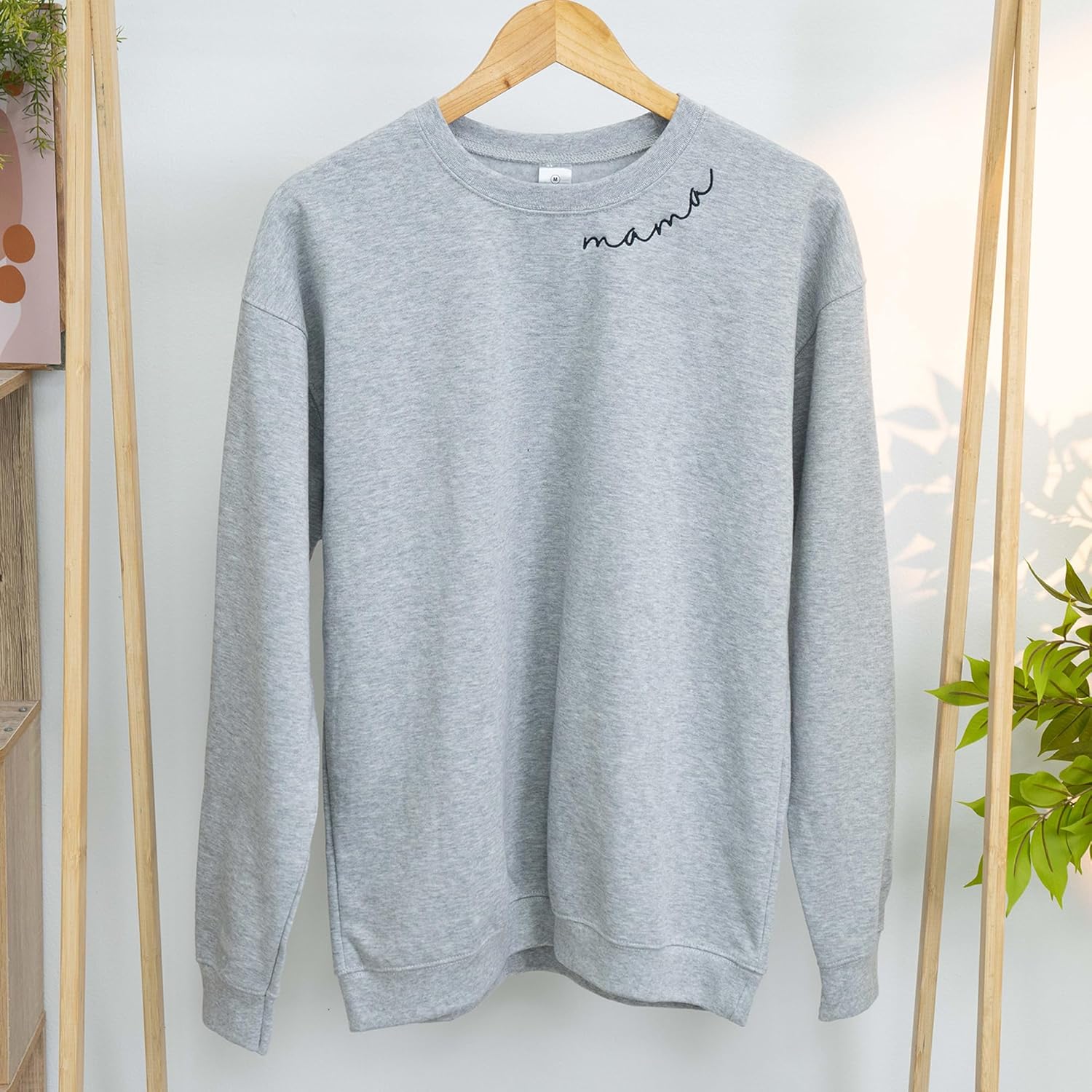 IZI POD - Mom Mama Grandma Embroidered Crewneck Sweatshirt Heart On Sleeve For Women-Gifts For Mom, Grandma, Mimi, Nana, Gigi - Image 7