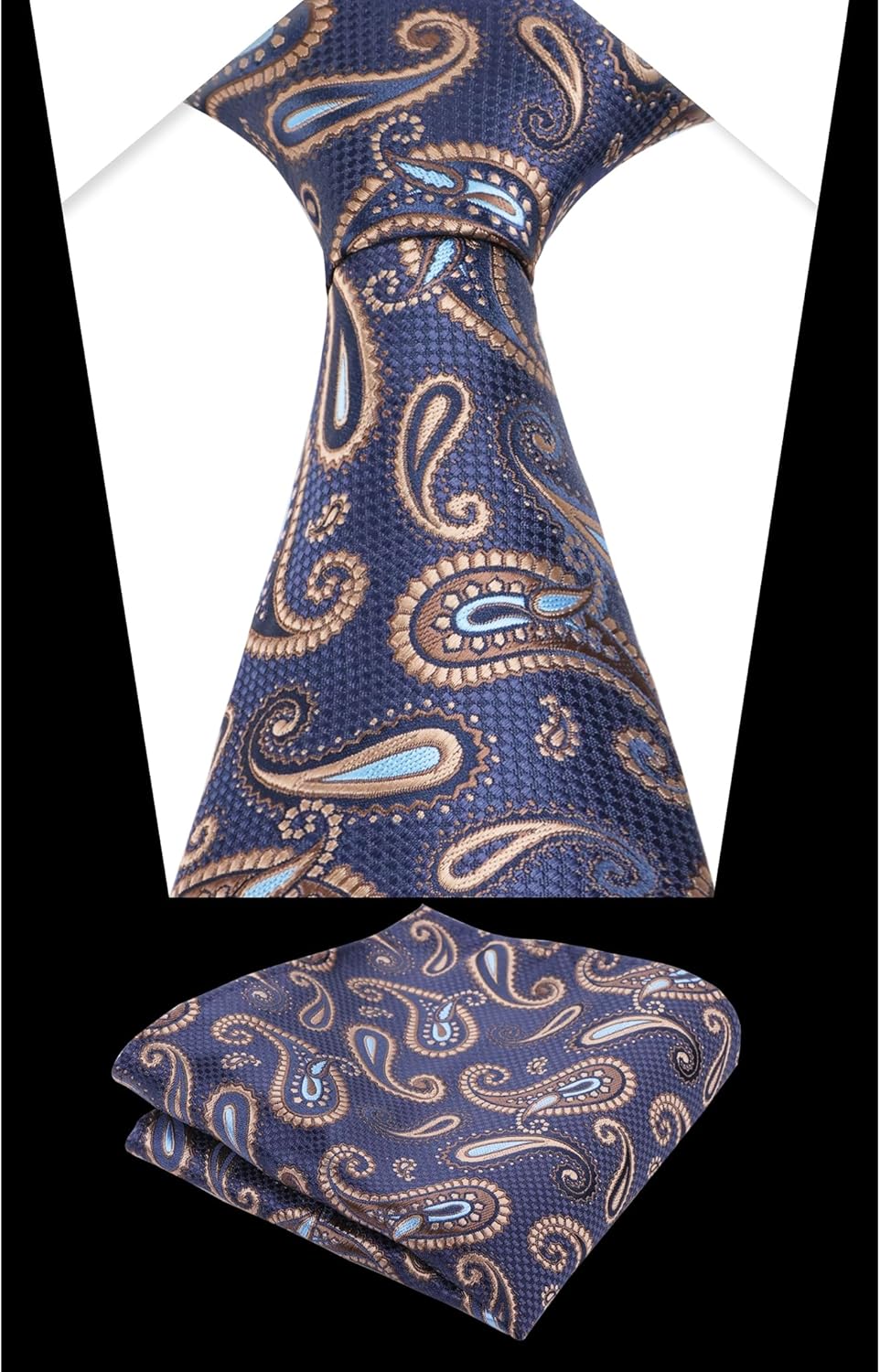 Alizeal Mens Colorful Paisley Necktie and Pocket Square Sets - Image 4