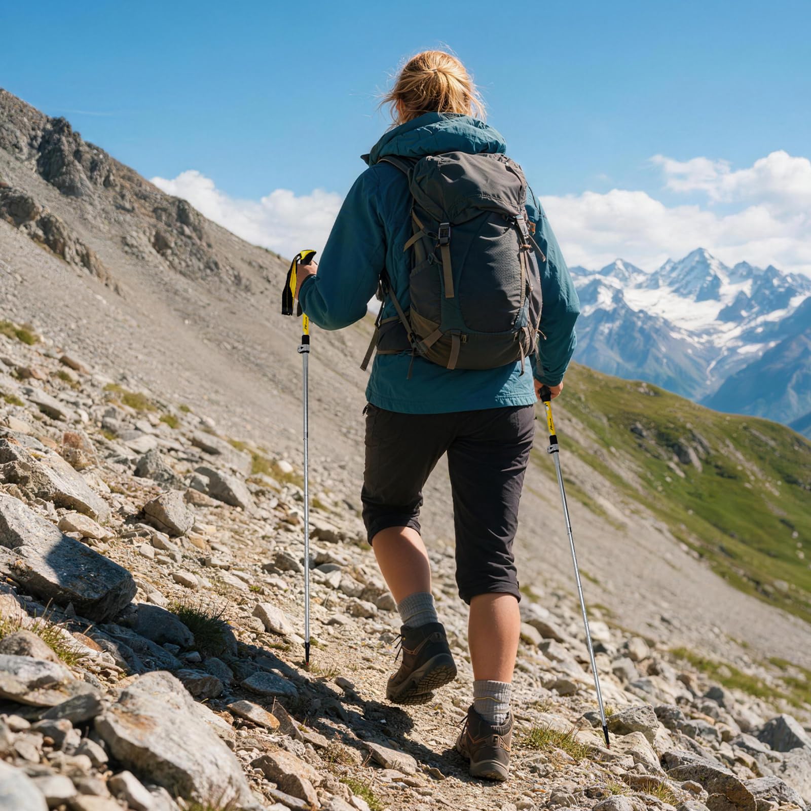 N82 Pro Bâtons de randonnée pliables triples - Bâtons de trekking ultra légers en aluminium 6061 - Bâtons télescopiques réglables pour l'extérieur (254 g/pièce, 110-125 cm) pour randonnée, trekking