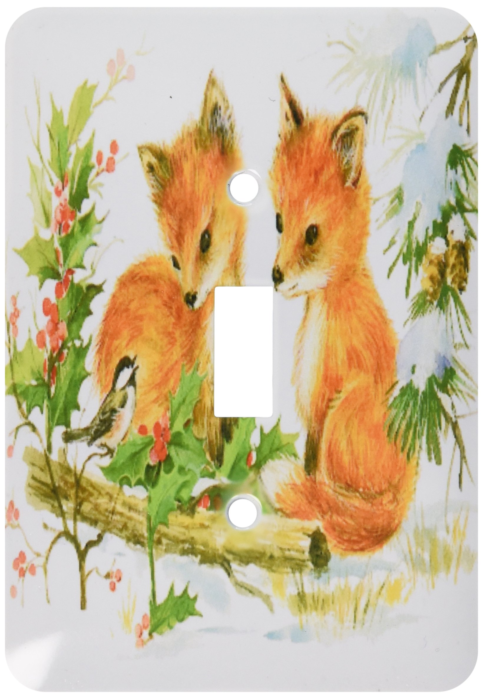 Interrupteur à bascule simple motif renard 3dRose haute finition
