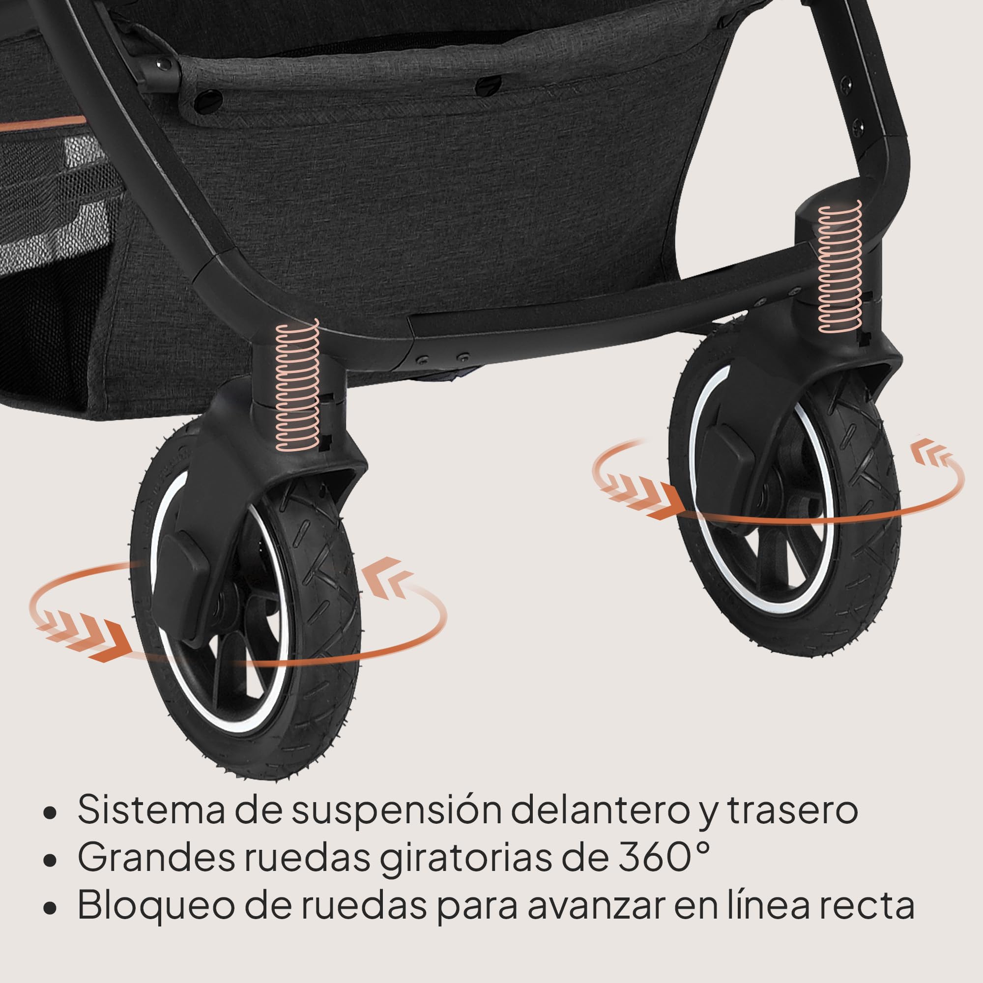 LIONELO Amber Coche de bebé multifuncional 2 en 1 Conjunto silla de paseo con el Asiento de Cubo e Capazo Manillar regulable Bolsa Mosquitero Protector de lluvia
