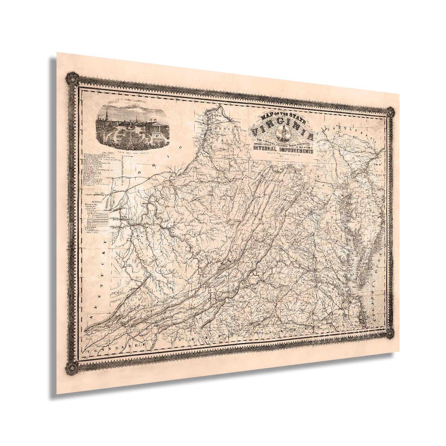 Historix Map of The State of Virginia 18 x 24