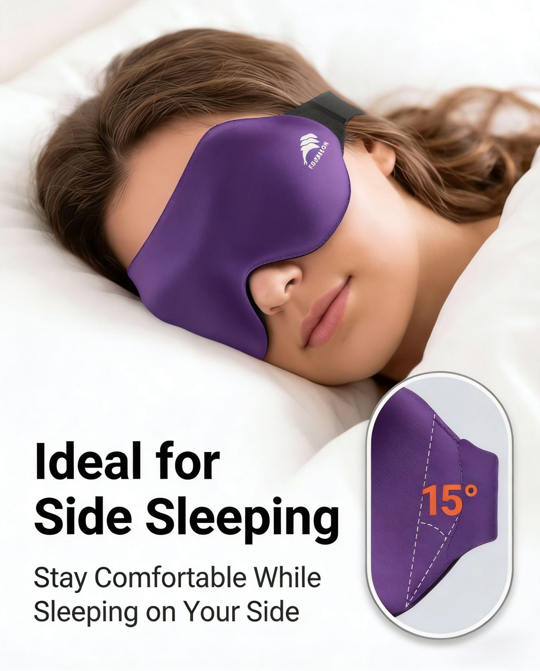 Antifaz para bloquear la luz del sueño: máscara ligera contorneada 3D para extensiones de pestañas, correa ajustable, lavable, cero presión, perfecta para hombres y mujeres, avión, viajes, yoga