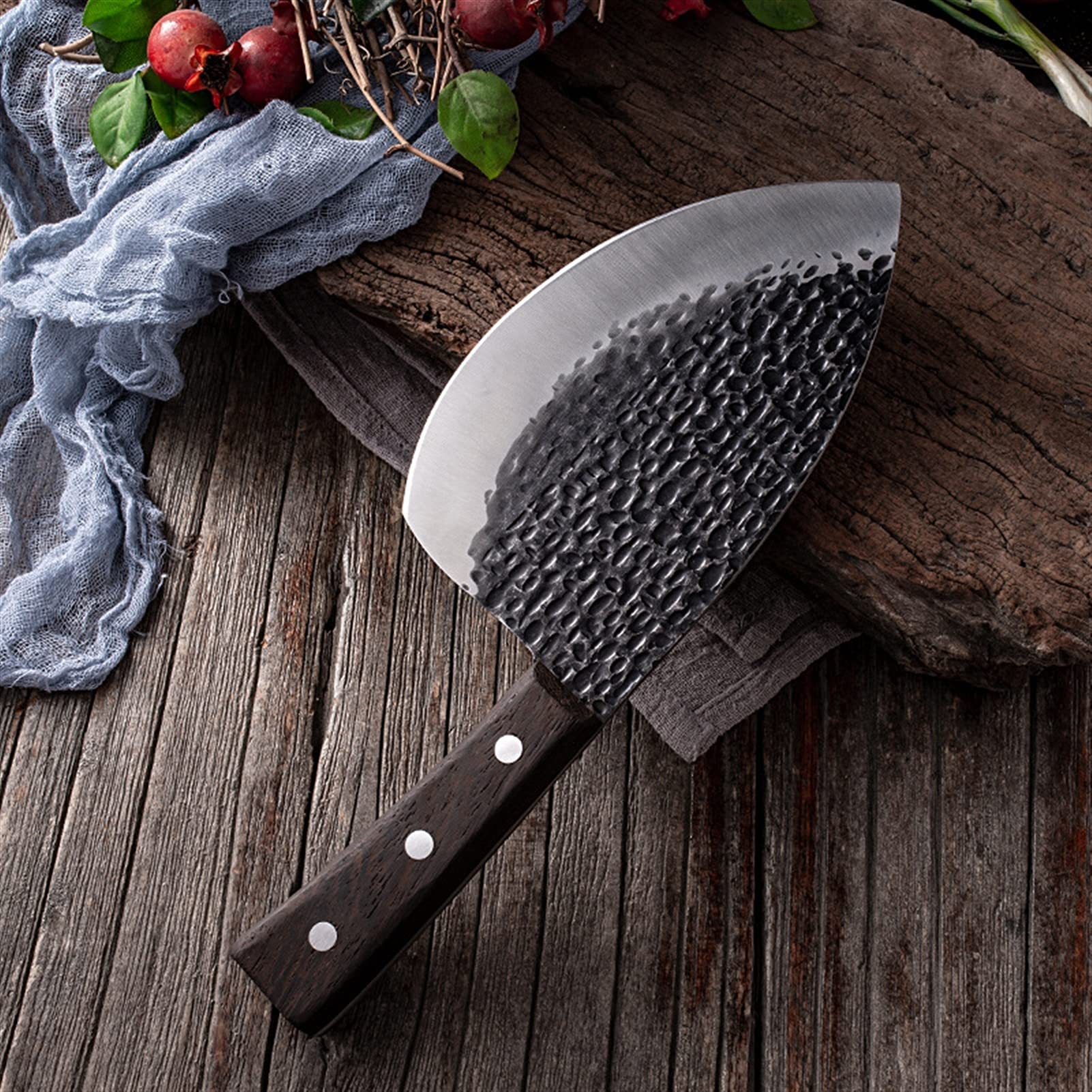 Forgiato professionale Forgiato Burtcher Knife Coltello a mannaio Pesce Seafood Pesce Coltello da cucina Coltello da cucina Handmade Sharp Slaught Strumenti
