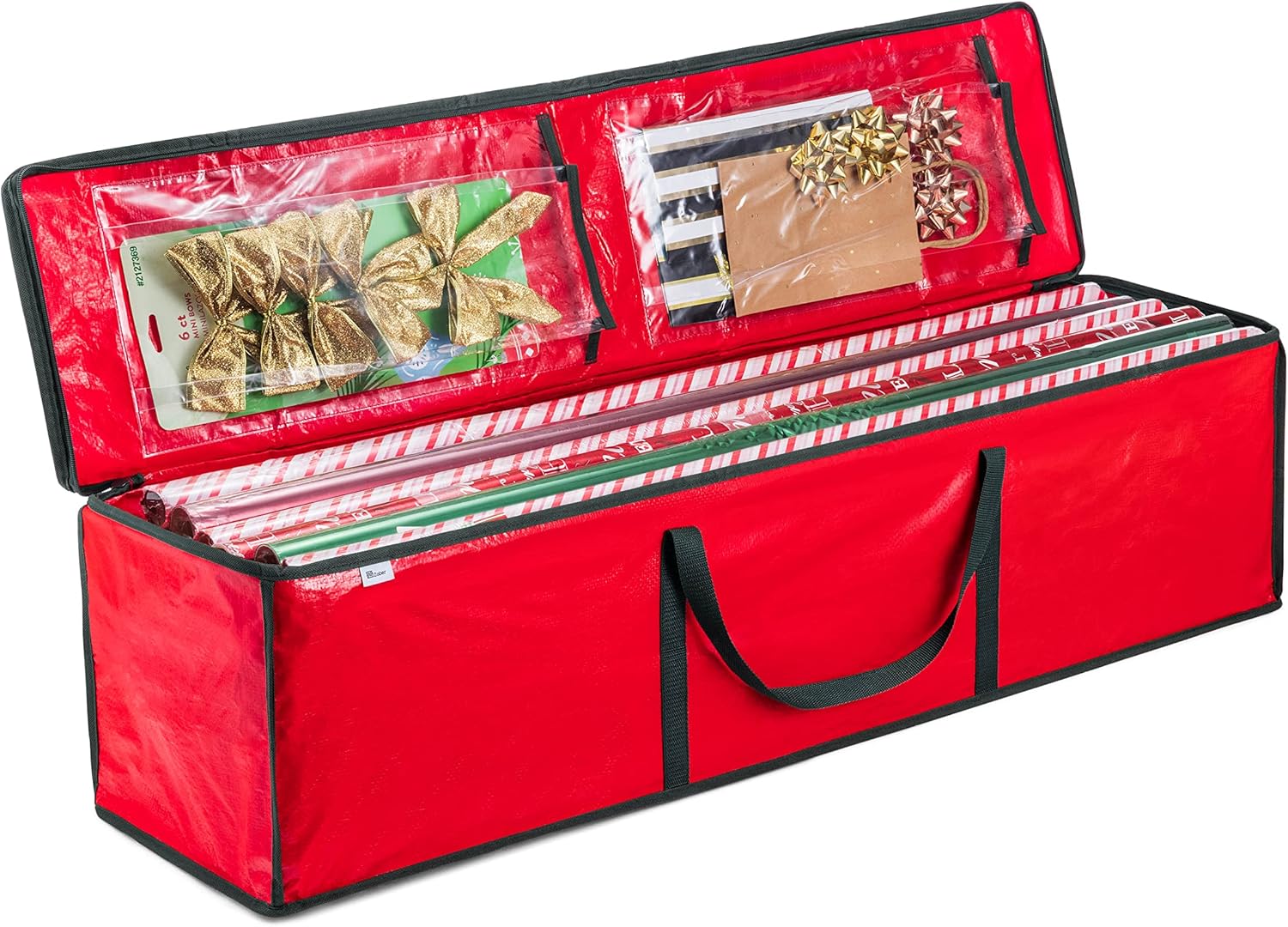 Christmas Carrying Wrapping Paper Storage Bag, Gift wrap Storage - Fits 14-20 Standard Rolls Upto 40"- Rectangular Prism Slim Design for Underbed Wrapping Paper Storage Container or Closet Storage : Home & Kitchen