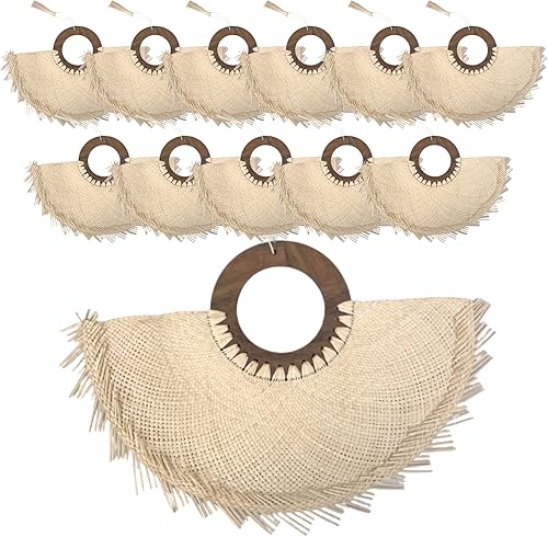 Abanico de mano con palmera de paja Abanico de Mano hecho a mano Accesorios bohemios únicos para uso personal, recuerdos de boda, decoración de