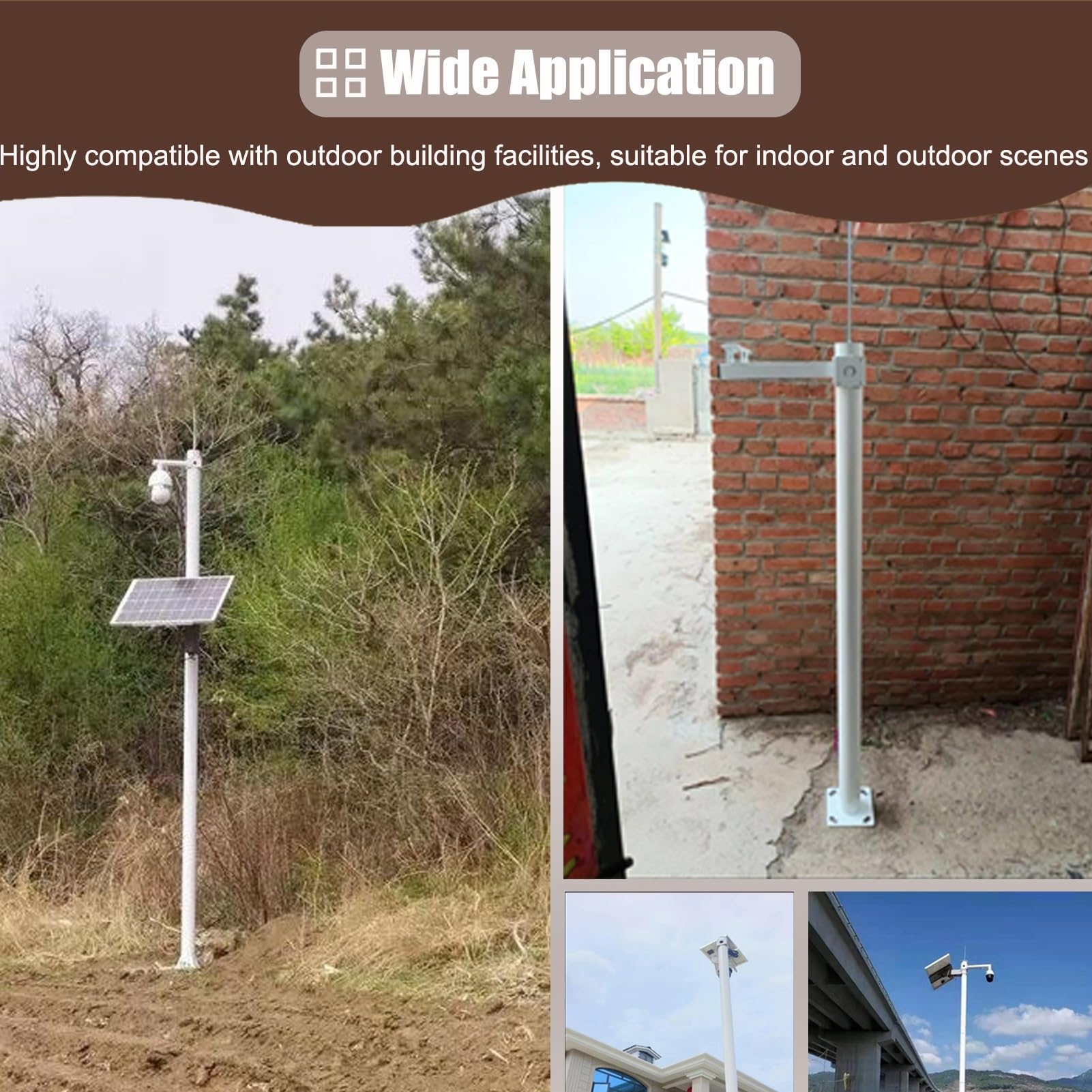 Telecamera di sicurezza Palo con struttura segmentata per sorveglianza esterna e angolare