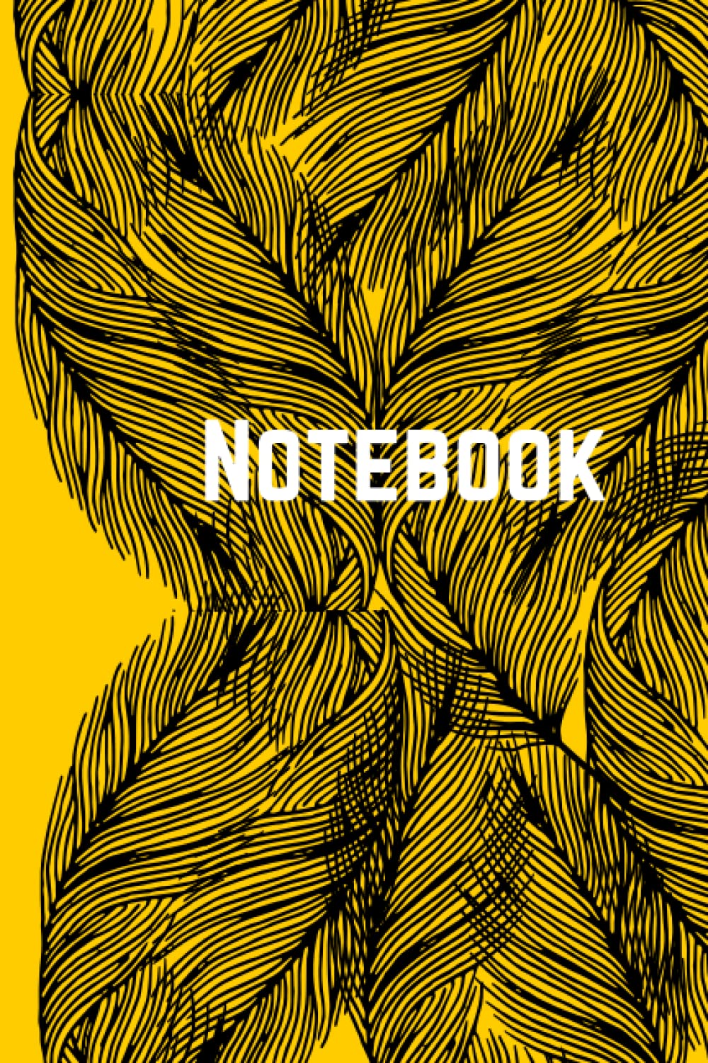 Stunning Feather Monoprint Notebook: Feather Monoprint 6x9" Lined Journal - Mellow Yellow