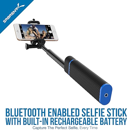 Miniatura 2 de SABRENT Bluetooth Selfie Stick con cargador de batería incorporado de 5200mAh (GR-SSTK)
