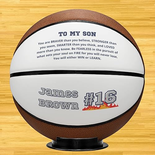 Miniatura 3 de Mensaje de baloncesto personalizado para fanáticos de los deportes, nieto de la abuela y abuelo personalizado para mi hijo, accesorios de juego de
