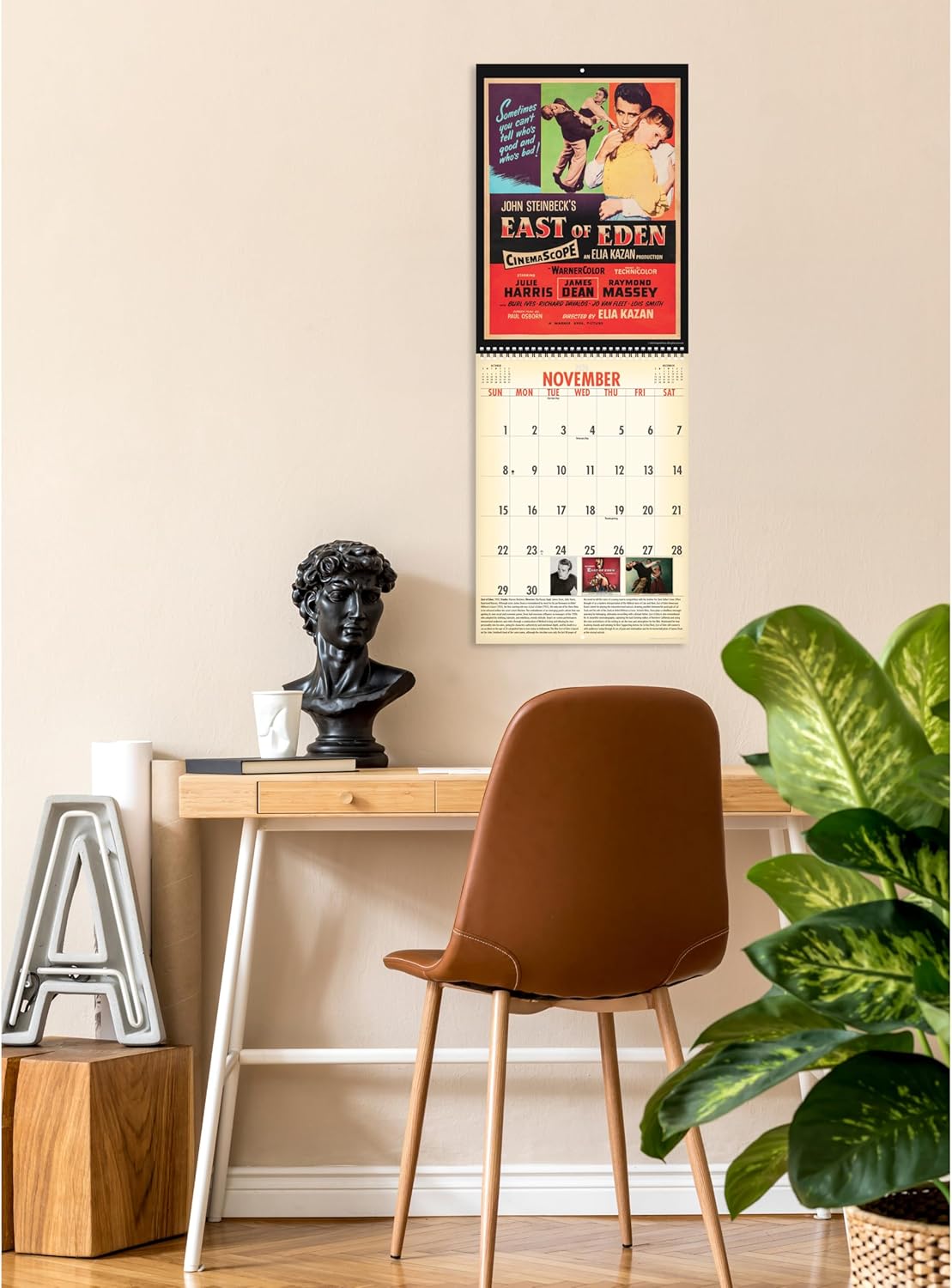 Asgard Press 2026 Vintage Movie Posters Deluxe Wall Calendar, 16 Months, Frame-Ready Classic Movie Poster Art with Commentary, 11”x30” (Size When Open)
