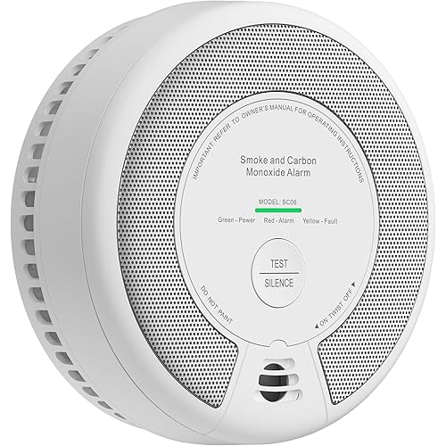 X-Sense 2-in-1 Smoke and Carbon Monoxide Detector Alarm (Not Hardwired), 10-Year Battery-Operated Dual Sensor Fire & CO Alarm, SC06, 1-Pack