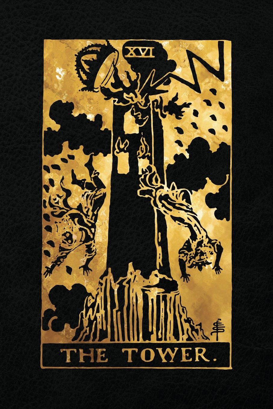 The Tower: 120 College Ruled Lined Pages, The Tower Tarot Card Notebook - Black and Gold - Journal, Diary, Sketchbook (Tarot Card Notebooks)