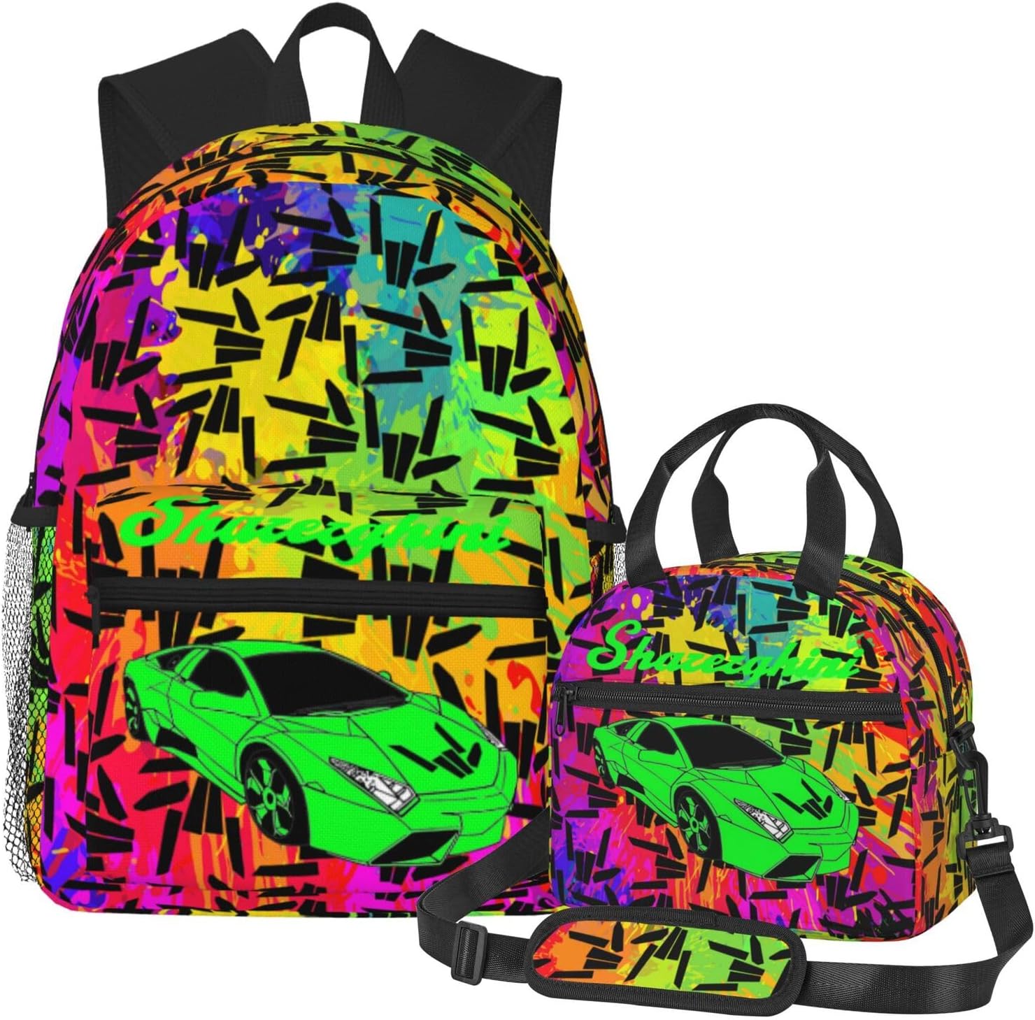 Casual Travel Daypacks Backpack With Lunch Box Sets Adjustable Shoulder Straps, Black3