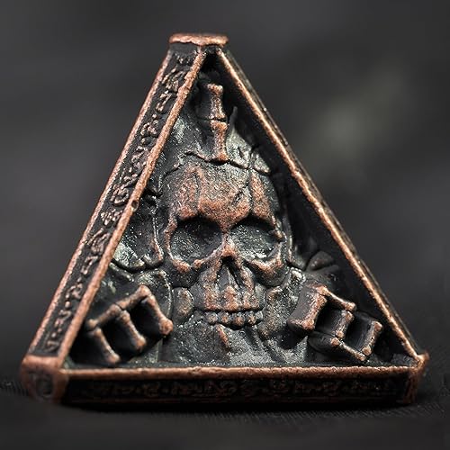 UD Unique Dice DND Metal Dice Set Skull Polyhedral Dice Set with Gift Box Metal DND Dice Set for MTG D&D RPG Table Games D4 D6 D8 D10 D12 D20 Role Playing Game DND Gifts for Players DM Game Masters - 04 Red Copper+iron Box