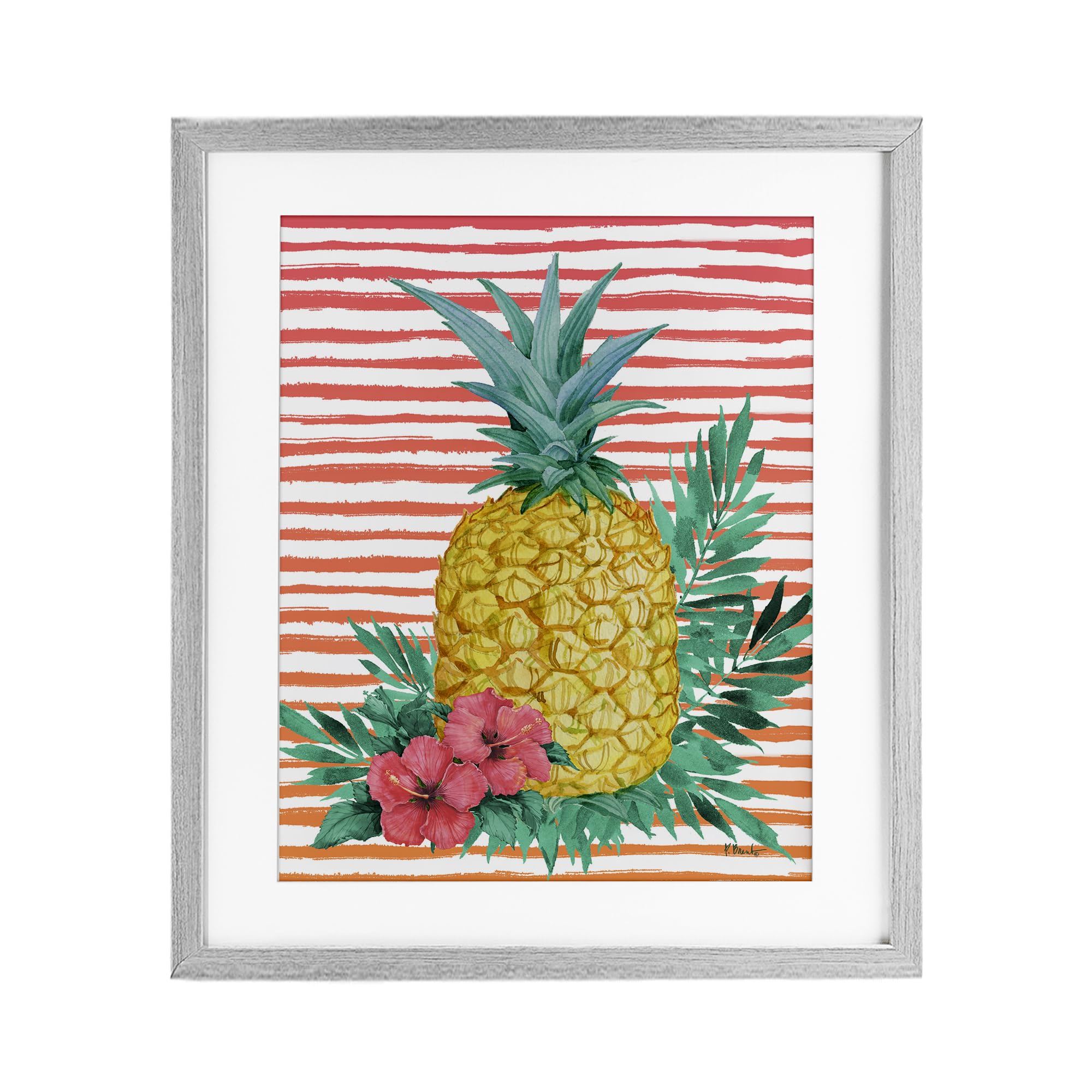 Décoration Ananas Tropical Bright sous verre pour habiller un mur vide avec élégance