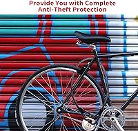 Vista 2 de DELSWIN Candado de disco con cable, bloqueo de disco de acero inoxidable, grillete de 3/8 pulgadas y cable de acero de seguridad de 6 pies