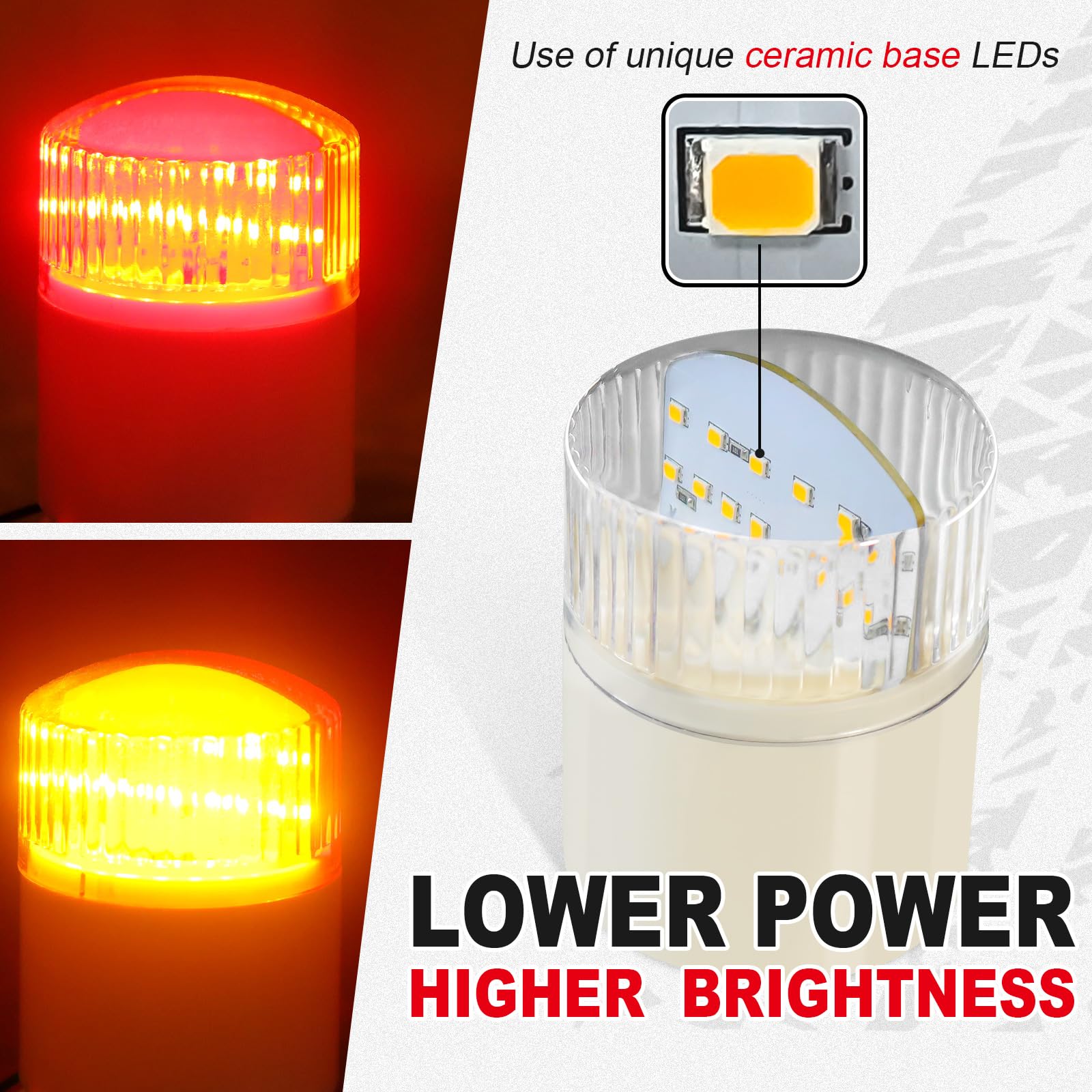 NeaLia Boat Trailer Guide Lights, 28LED Boat Trailer Guide On Pole Light Red/Amber, IP67 Waterproof Top Post Lights for Tail Running Marker Sealed Submersible PVC Pipe, 12V, 2PCS