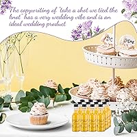 Vista 4 de Bokon 50 botellas de licor para boda con diseño de Take a Shot We Tied The Knot Shot, vasos para invitados, 1.7 onzas líquidas, botella vacía Negro