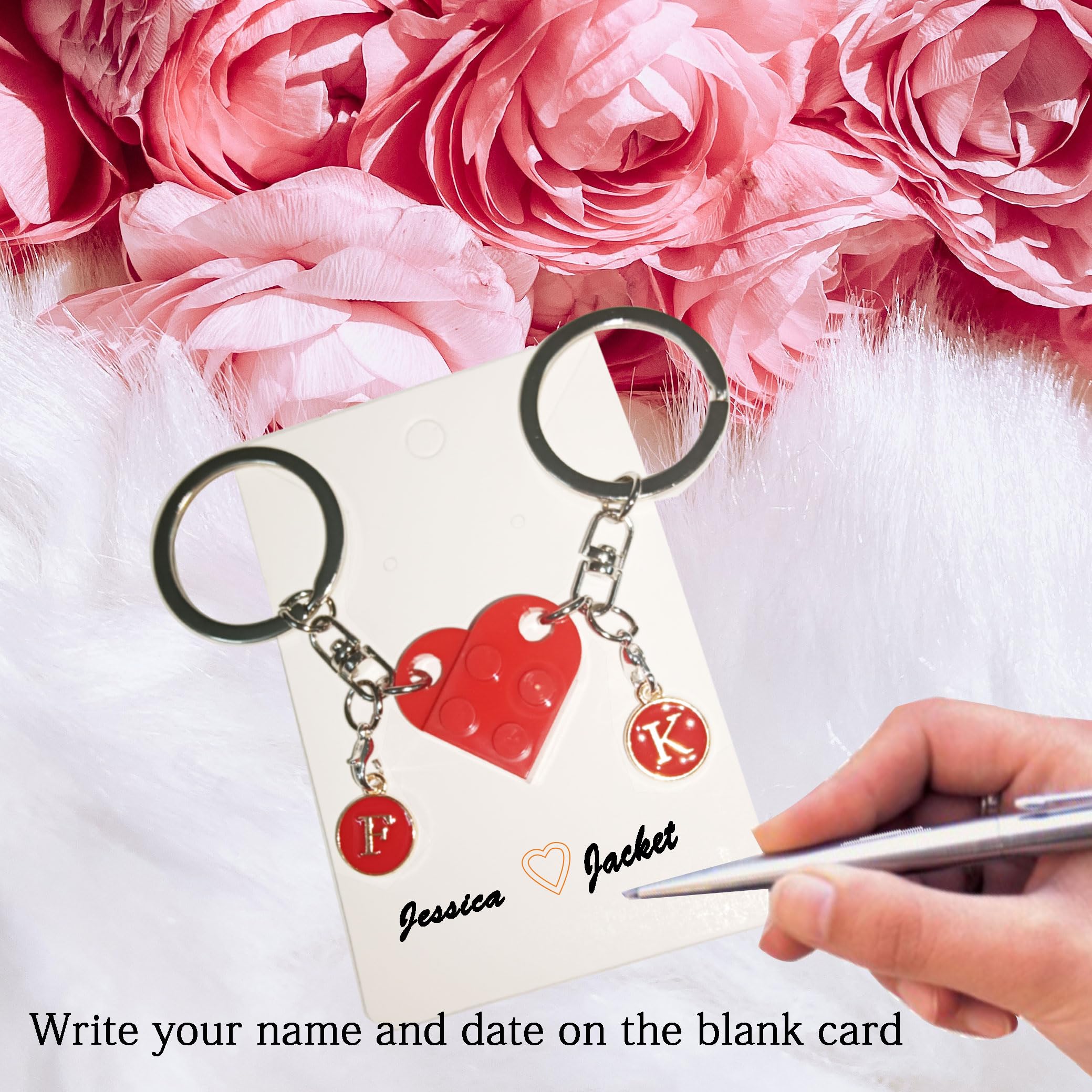 jeunecheval Heart Keychain for Couples Matching Stuff for Boyfriend Girlfriend Key RIng