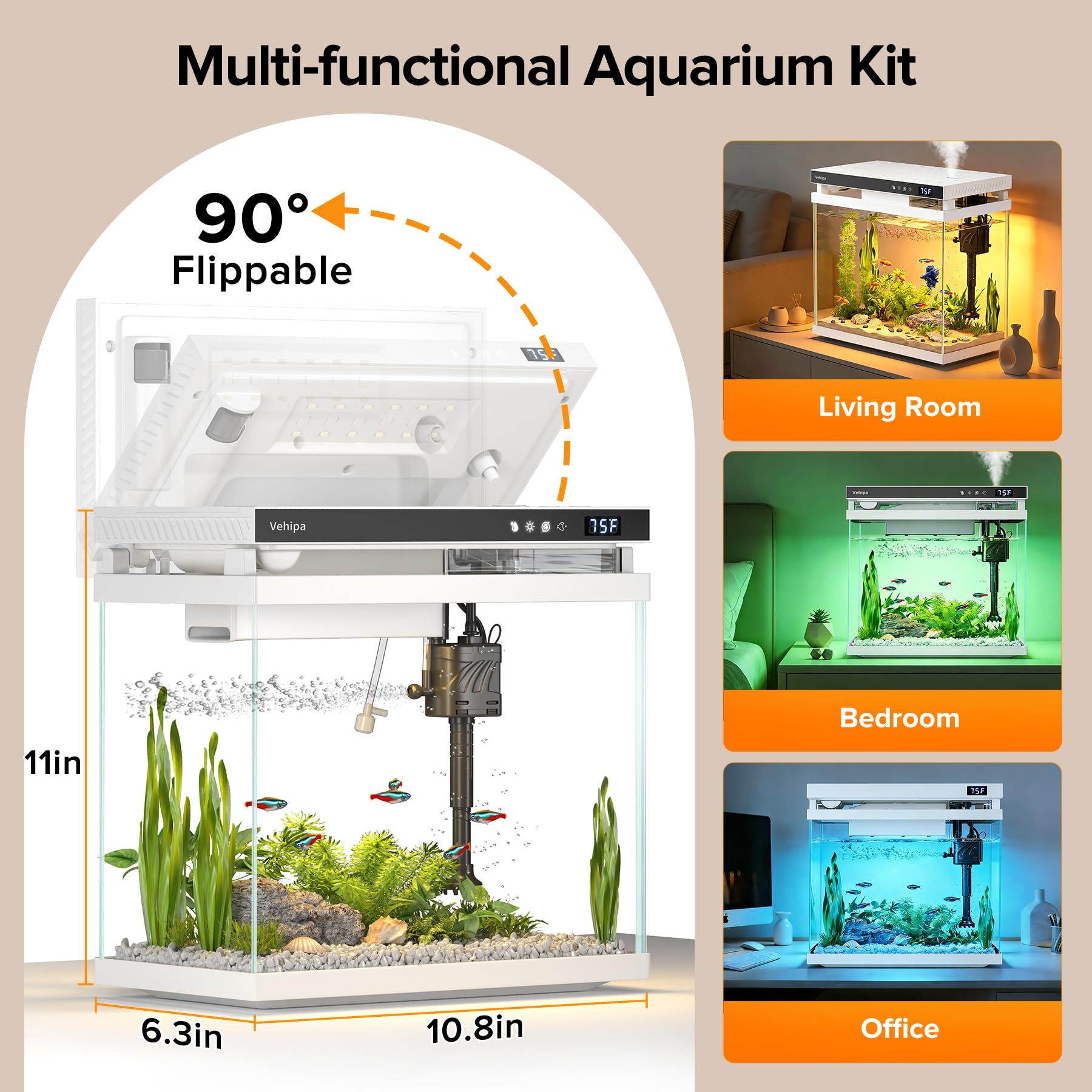 Vehipa Klein Aquarium Komplettset-Weiß