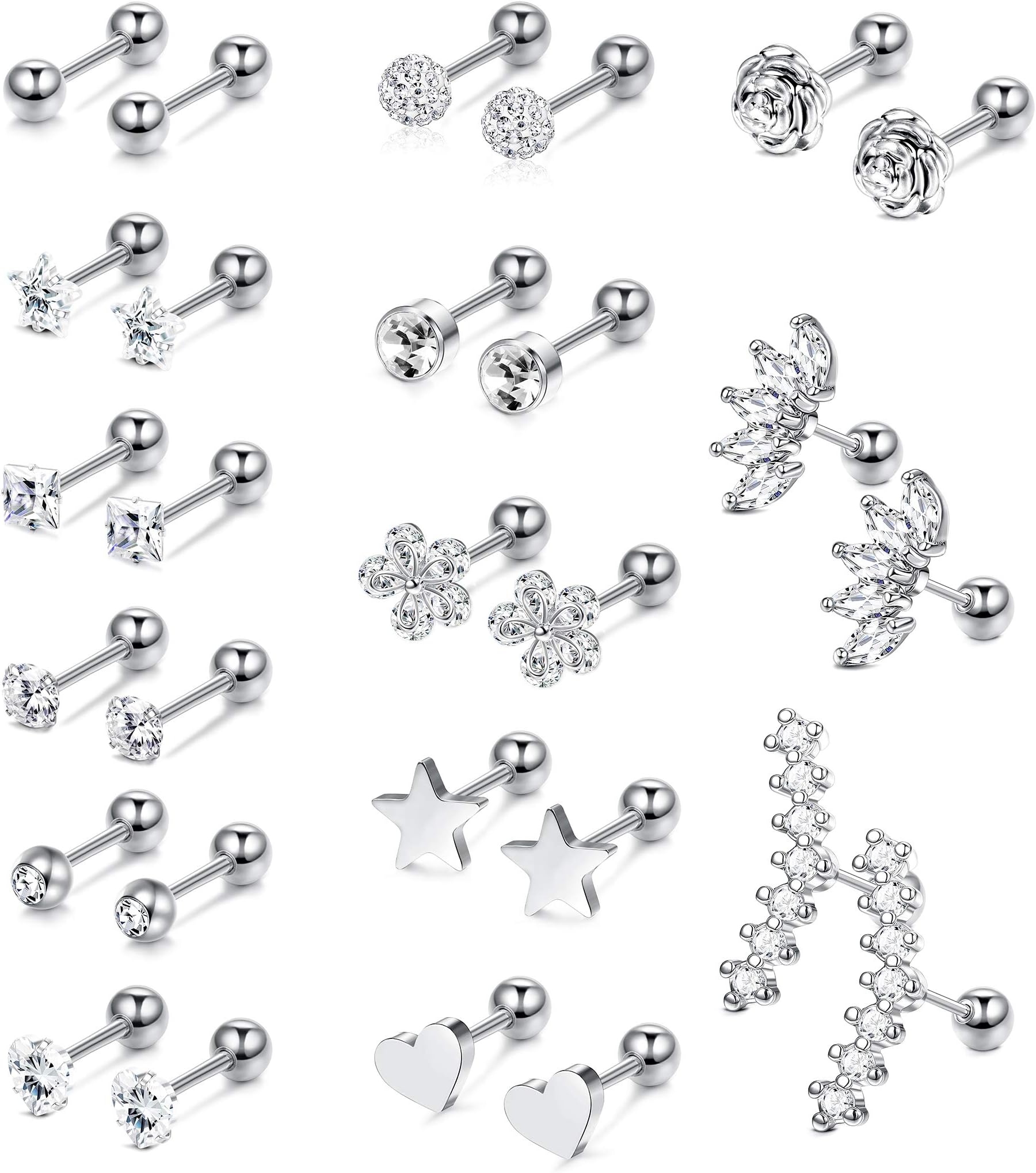 YADOCA 16 Gauge Cartilage Earrings for Women Hypoallergenic Surgical Stainless Steel Gold Cartilage Earring Set Daith Conch Tragus Helix Piercing Jewelry