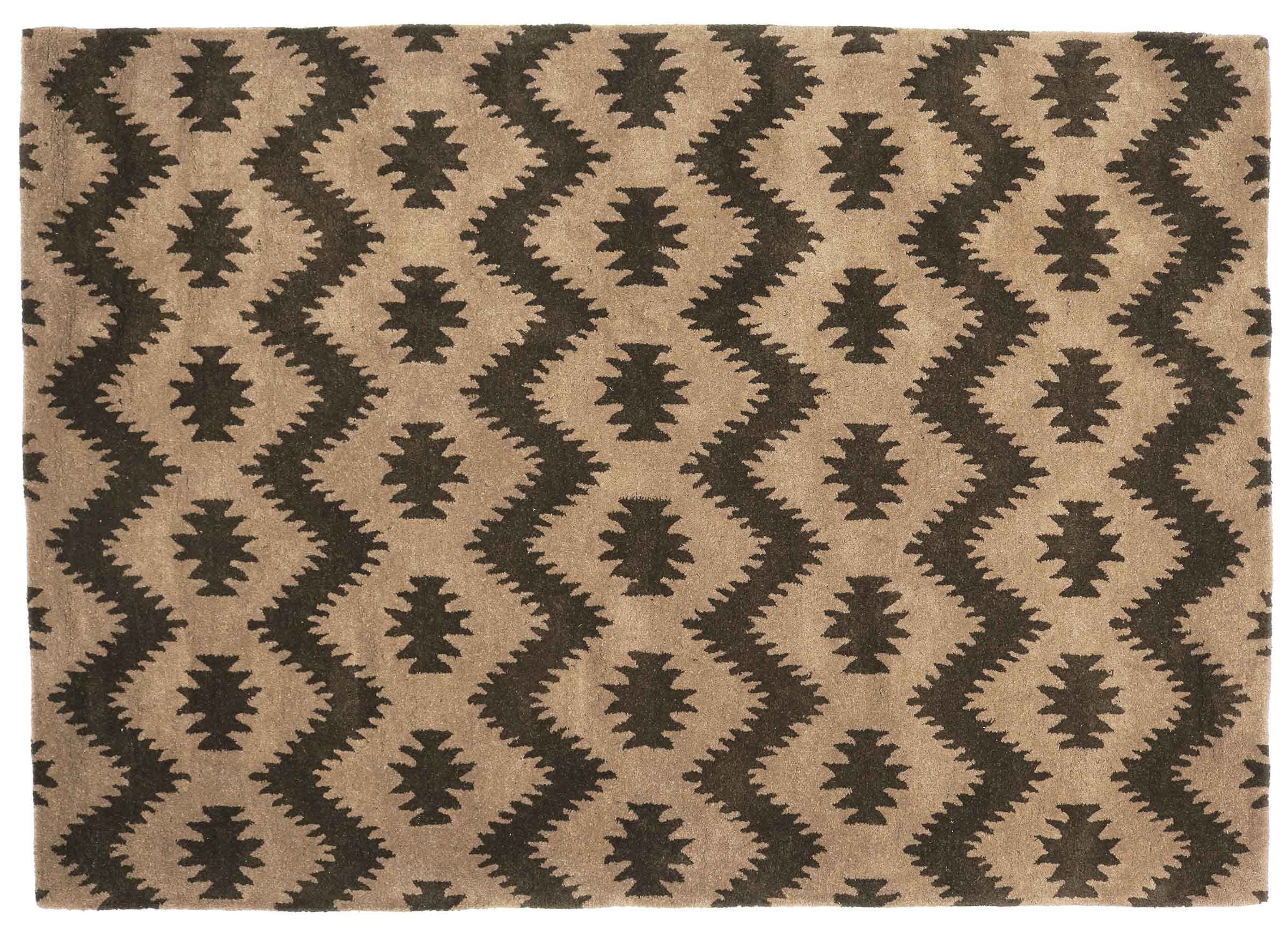 Tapis en laine 160x230 orange fait main au design moderne unique 430