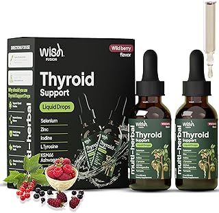 Thyroid Support Drops, 2 Pack Liquid Selenium & Iodine Drops with Ashwagandha, Zinc & Vitamin D3, Liquid Thyroid Support for Women & Men to Support Metabolism, Energy & Hormone Balance
