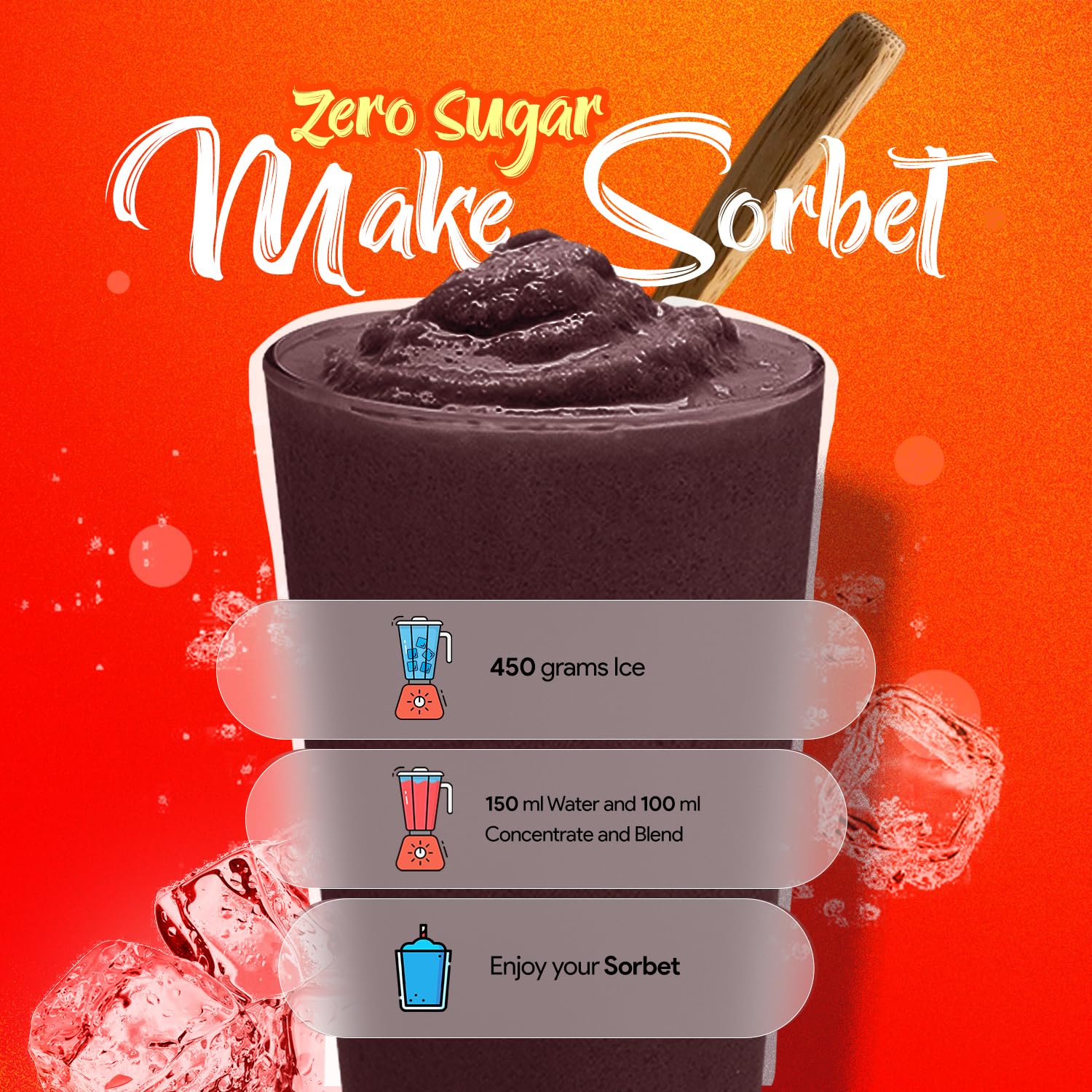 Null Zucker Cola-Slushkonzentrat | Slush-Eis | Crush-Eis|Wassereis | Mischungsverhältnis 500 ml - 5