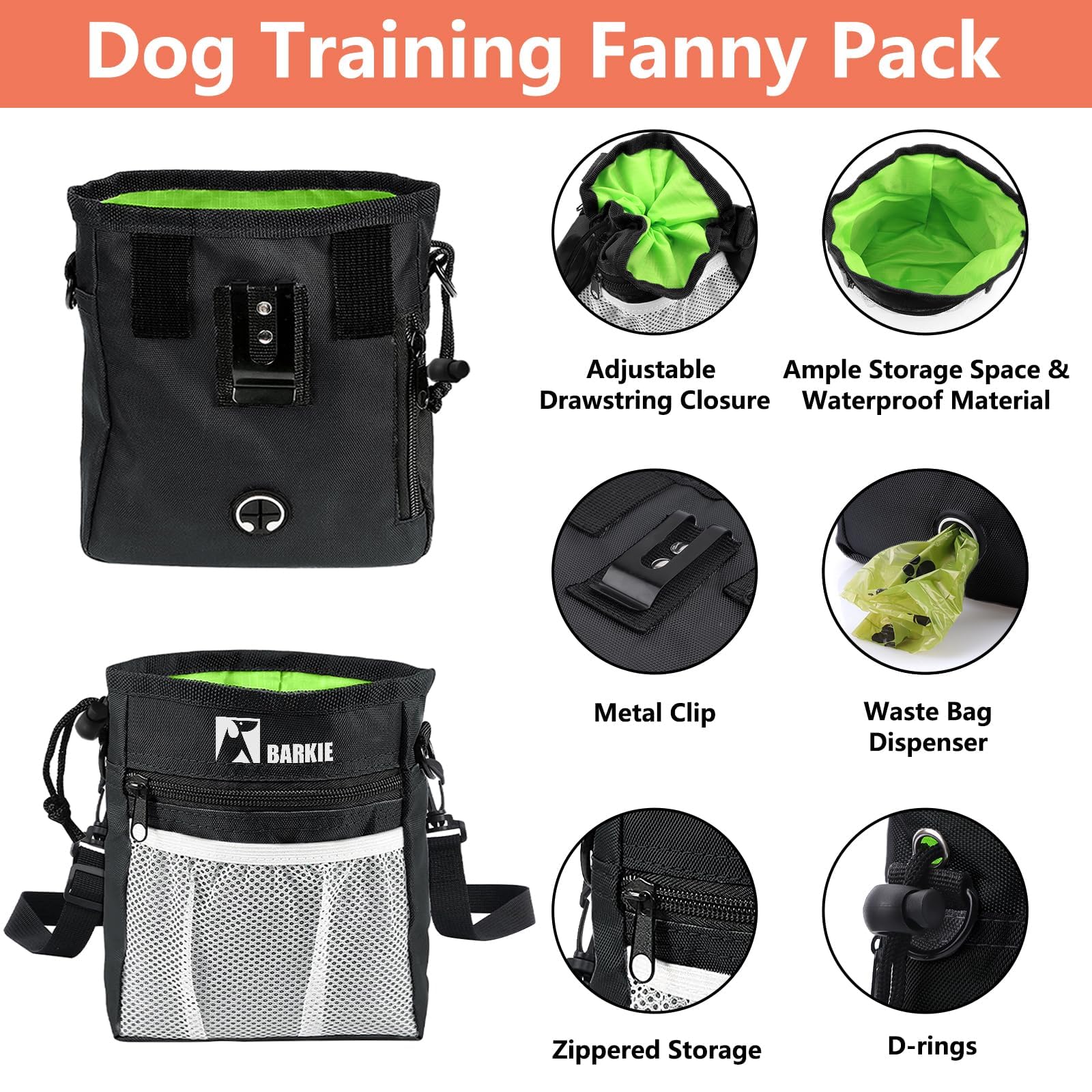 Kit de entrenamiento para perros, bolsa de golosinas para perros, riñonera de entrenamiento para mascotas, clicker de entrenamiento para perros, silbato ultrasónico silencioso para perros, bolsa para