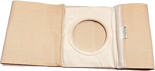 Miniatura 5 de Cinturón de colostomía unisex para hombre y mujer, bolsa de colostomía de apoyo y prevención de hernia S, M, L, XL (L 35.43-41.34 pulgadas, café)
