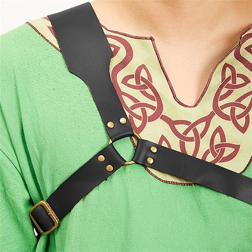 Vista 7 de Medieval Retro Sword Shoulder Back Sheath Holder Adjustable Holster PU Leather Belt Frog Holder Cover Renaissance Costume Cosplay Prop For Kids and