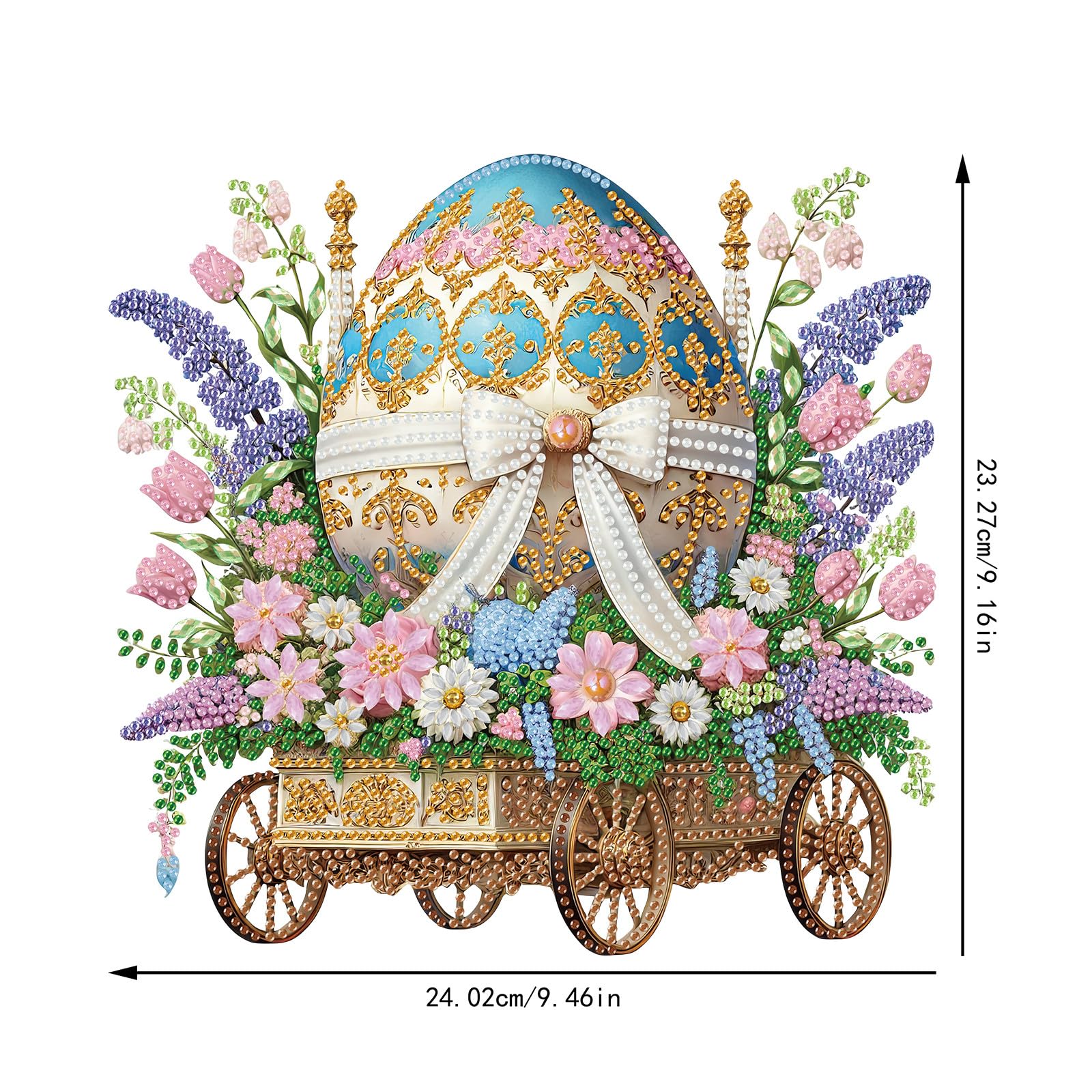 CustmArti DIY Diamond Art Painting Acryl Aufsteller Osterei Ostern Bastelset Tischdekoration Malen nach Zahlen Wohnzimmer Hobby Anfängerfreundlich-4PCS