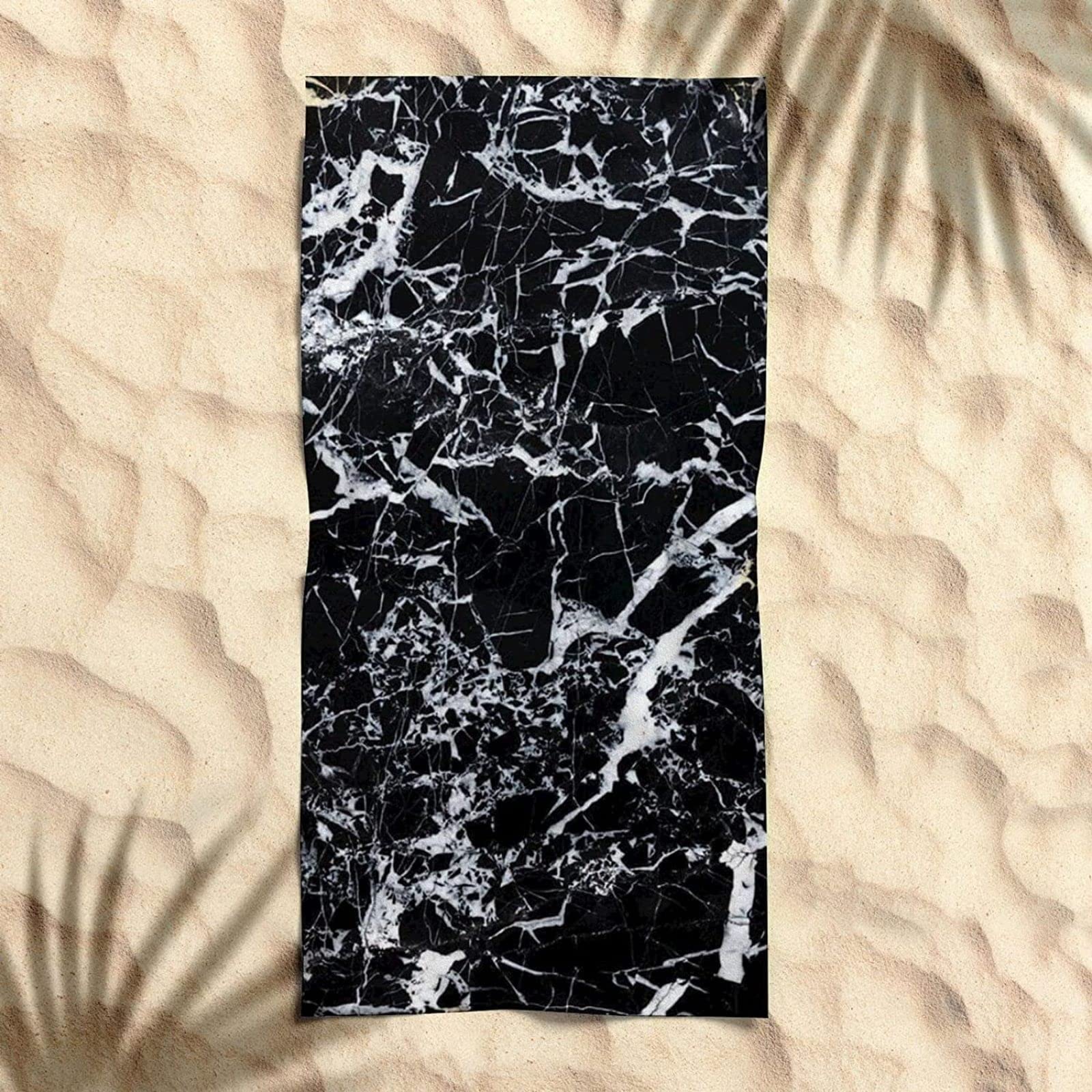 Serviette de Plage 200x200 Femme Homme Enfant, Drap de Plage XXL Serviette Plage Anti Sable à Séchage Rapide Grande Serviette Plage Marbre, pour Bain, Piscine, Camping Rayé Noir