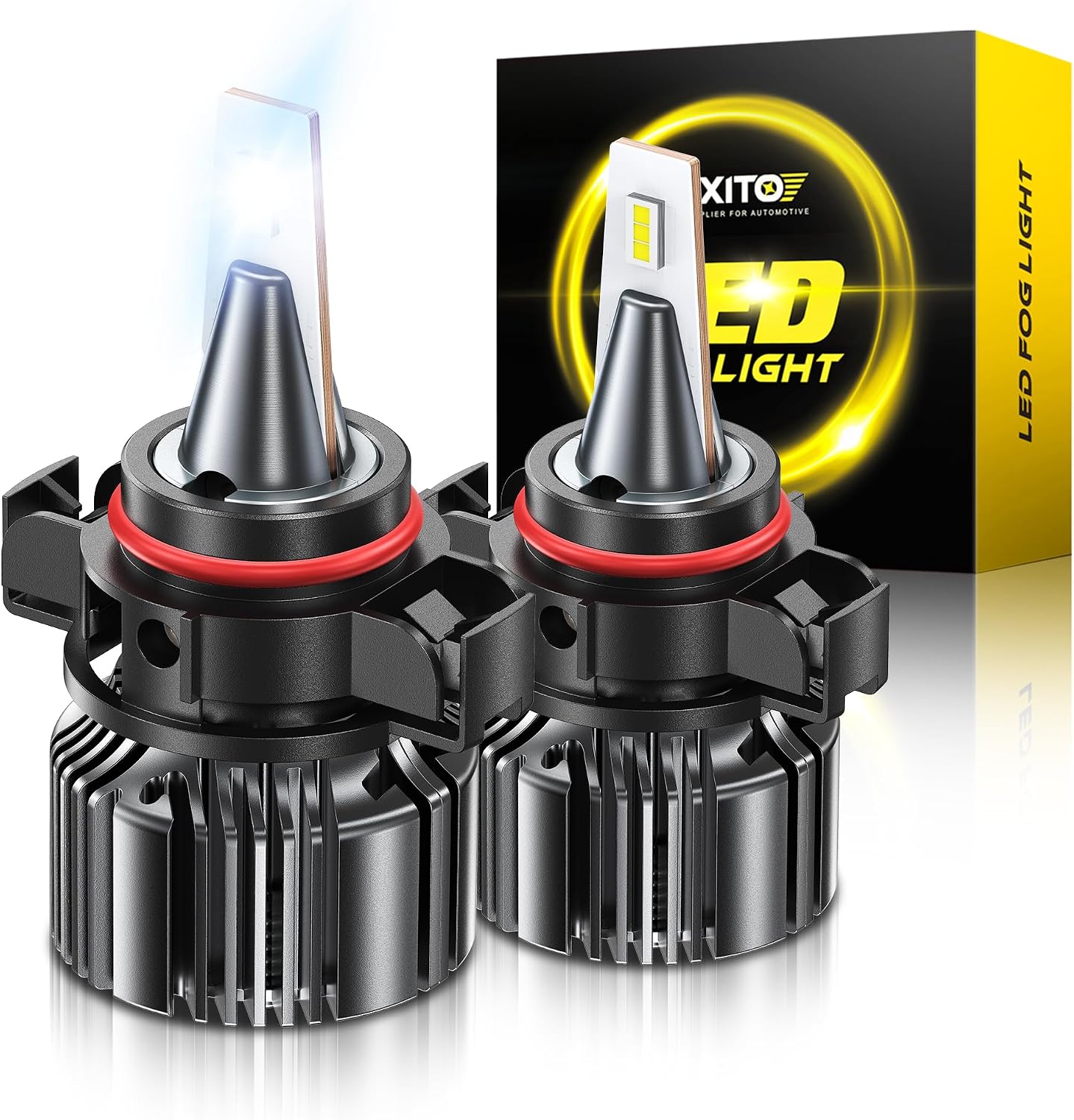 AUXITO 2504/PSX24W LED Fog Light Bulbs 18000LM, 1000% Brighter 6500K 12276 Fog Lights, 1:1 OEM Replacement for Cars Trucks SUVs, 3-Minute Installation, IP68 Waterproof, Pack of 2