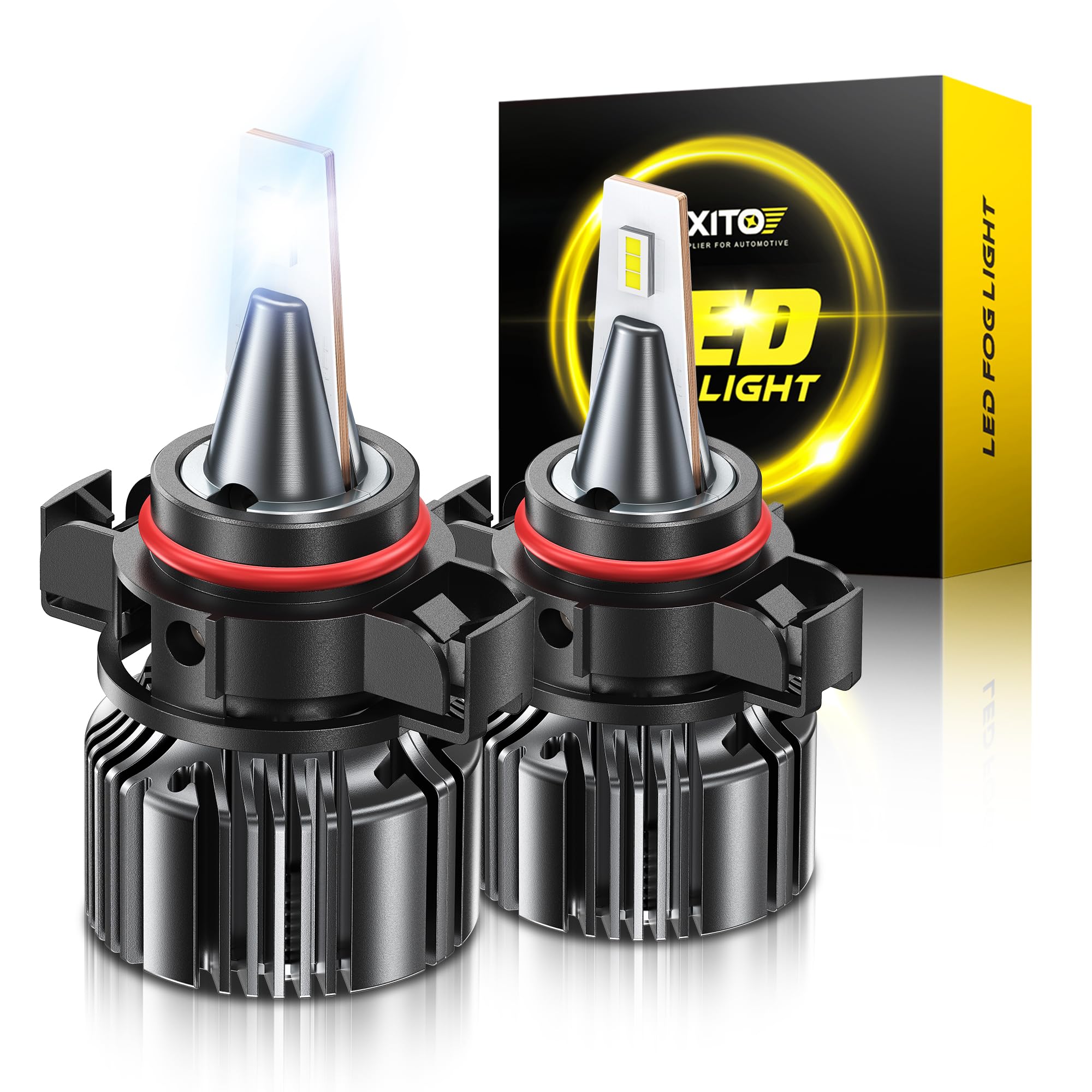 AUXITO 2504/PSX24W LED Fog Light Bulbs 18000LM, 1000% Brighter 6500K 12276 Fog Lights, 1:1 OEM Replacement for Cars Trucks SUVs, 3-Minute Installation, IP68 Waterproof, Pack of 2