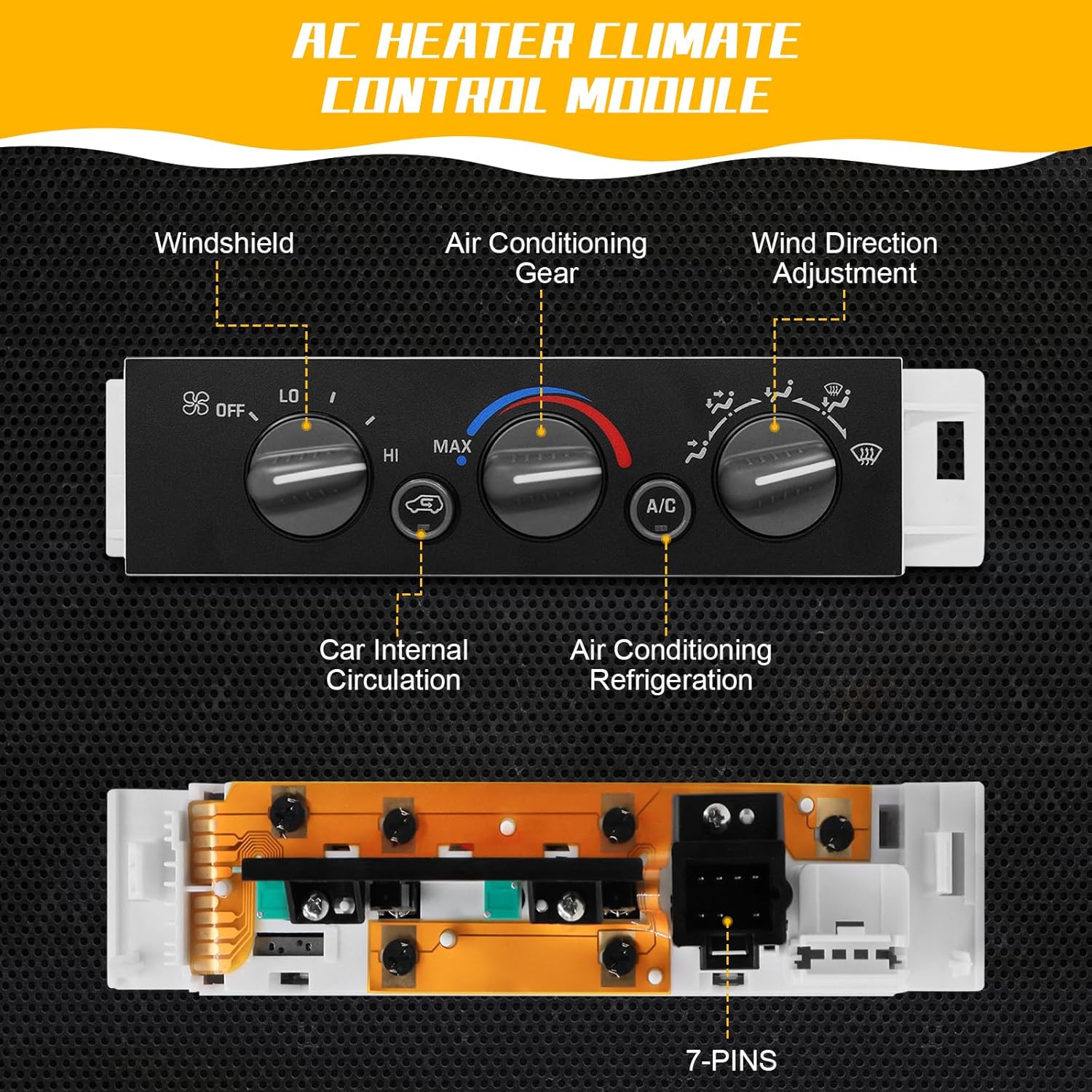599-007 AC Heater Climate Control Module Pannel Compatible with 1996-2000 Cadillac Chevrolet Chevy Tahoe GMC Yukon Suburban C1500 C2500 C3500 K1500 K2500 K3500 Without Rear Window Defogger