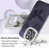 Vista 333 de I-MGAE-IN-AR - Funda diseñada para iPhone 12 y 12 Pro, diseño de mariposa plateada brillante, funda protectora de poliuretano termoplástico, suave