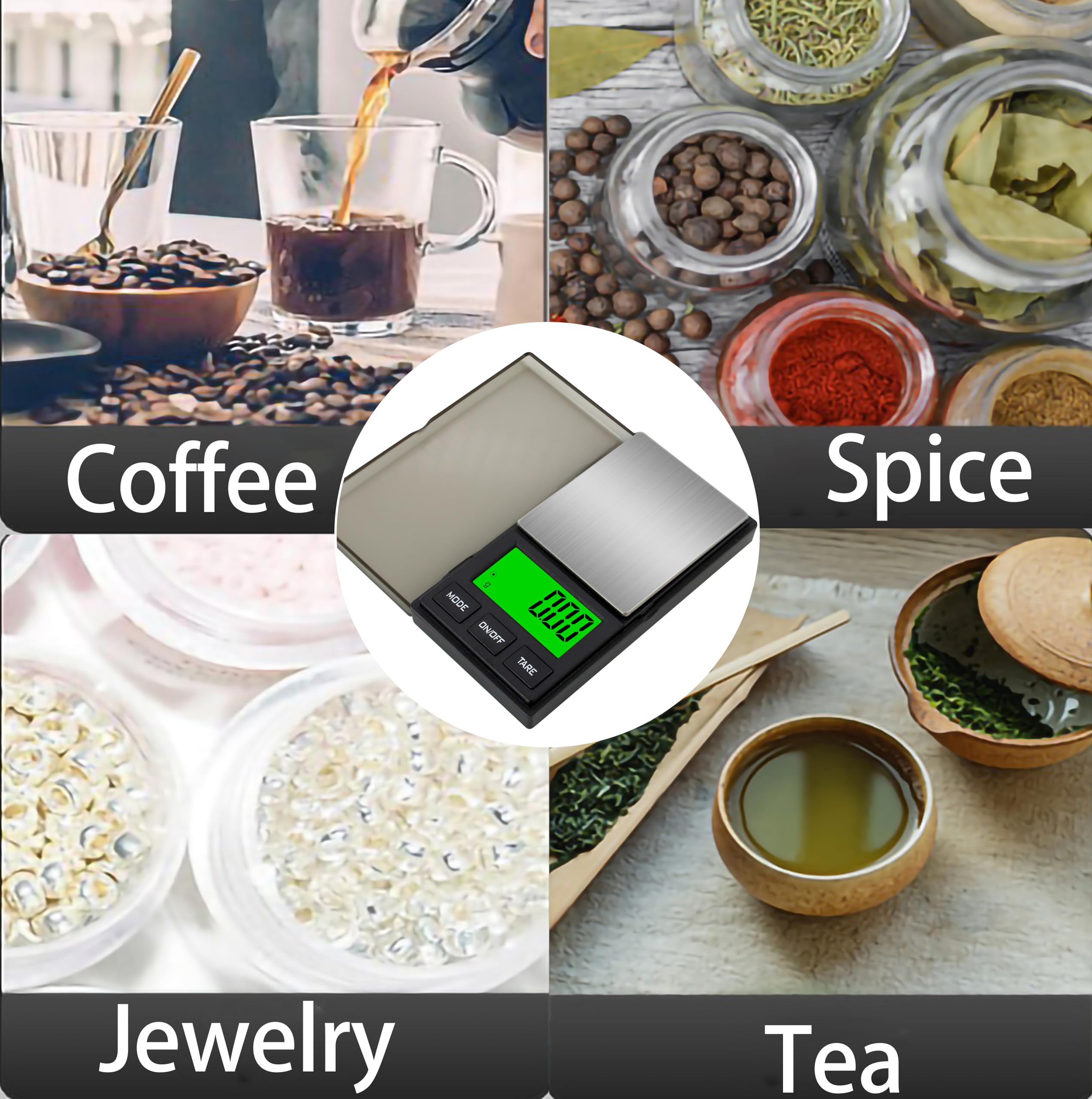 Balance numérique de précision en grammes, 1000 g x 0,01 g, balance de poche numérique, balance alimentaire, balance de bijoux, balance de café, balance de cuisine pour poudre, médicaments, or,