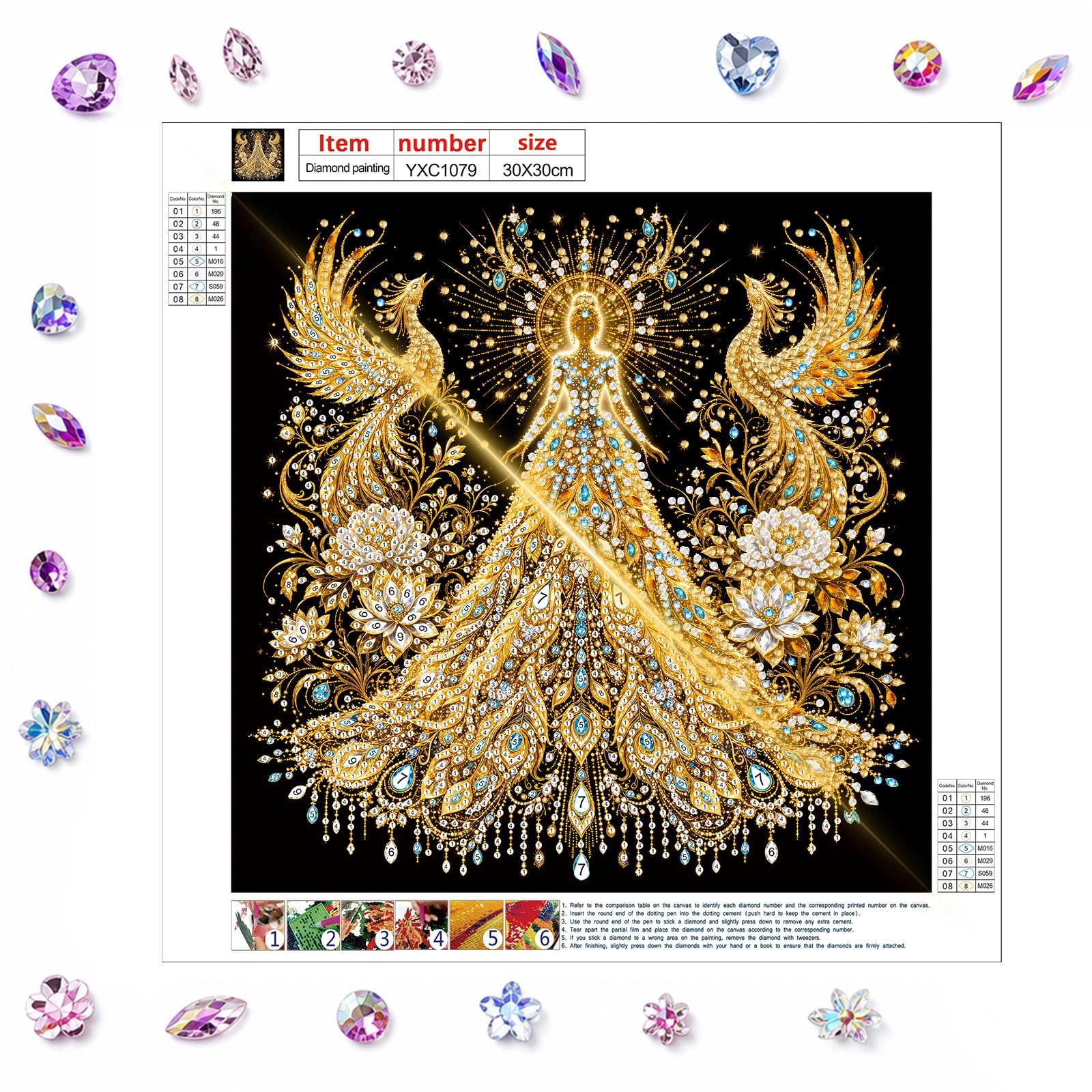 POETRYDRAW Phoenix Shining Girl Special Shaped 5D DIY Partial Drill Diamond Art Painting Kits for Adults Beginners Home Decor Diamond Art Gem Art Kits 11.81 X11.81inch (Phoenix Shining Girl)
